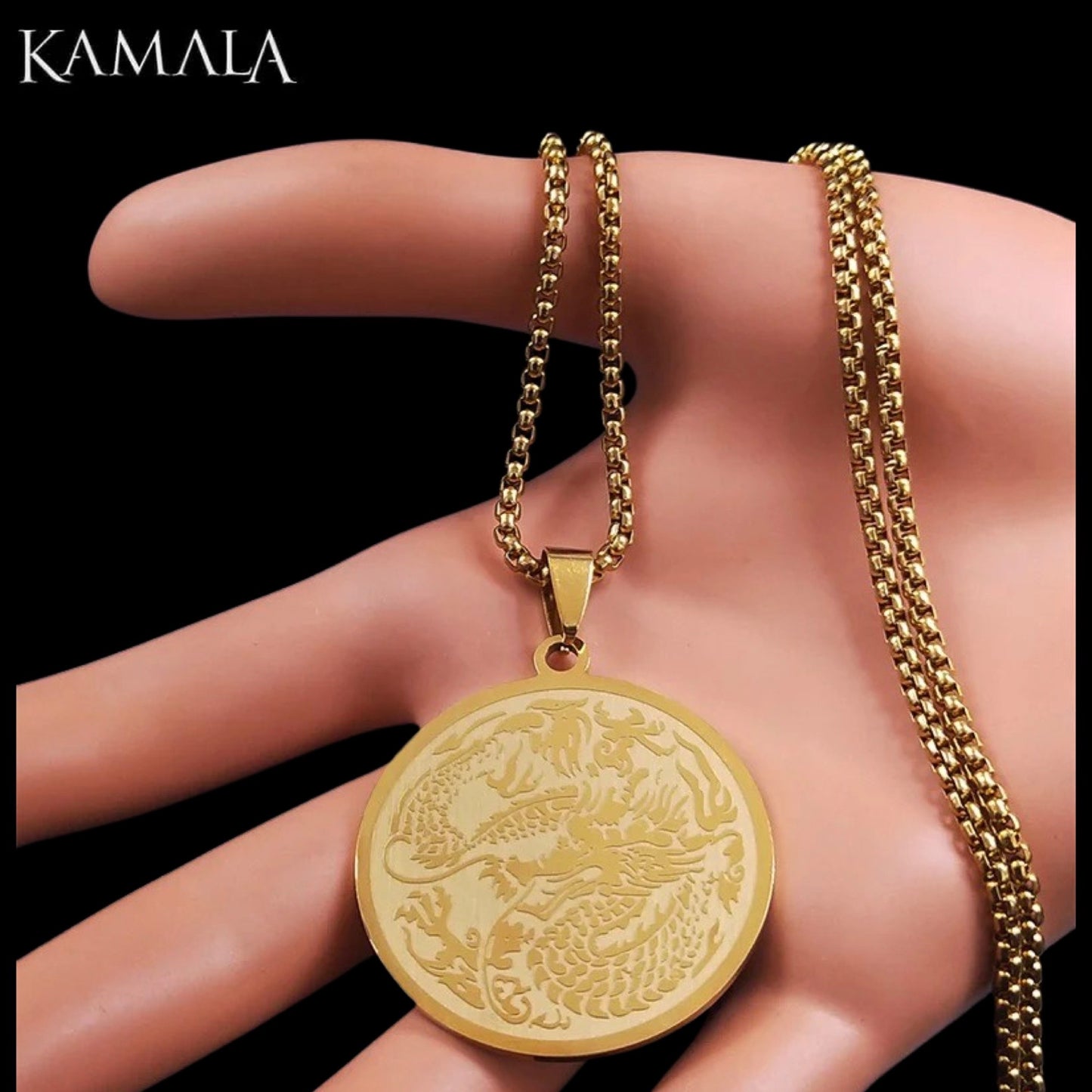 Halskette mit Chinesischer Drache - Gold