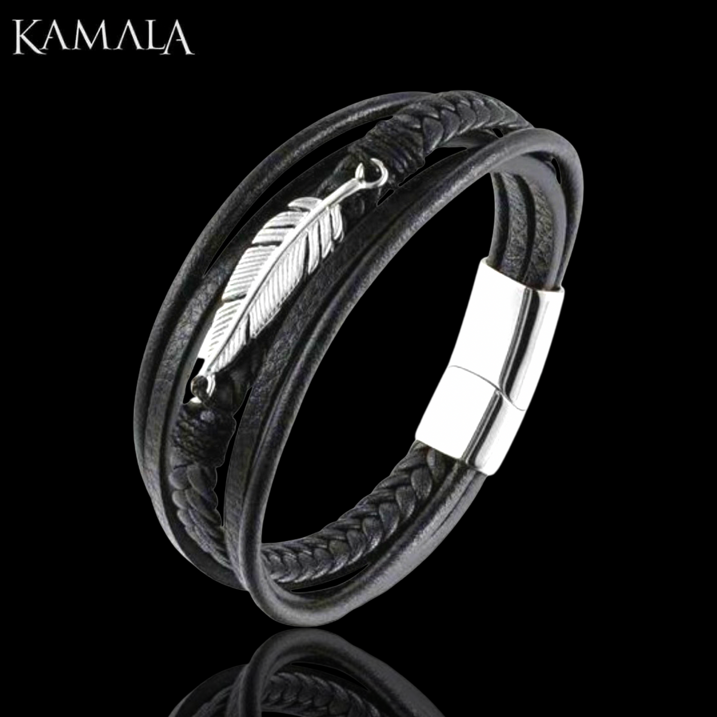 Armband mit Feder - Golden & Silber