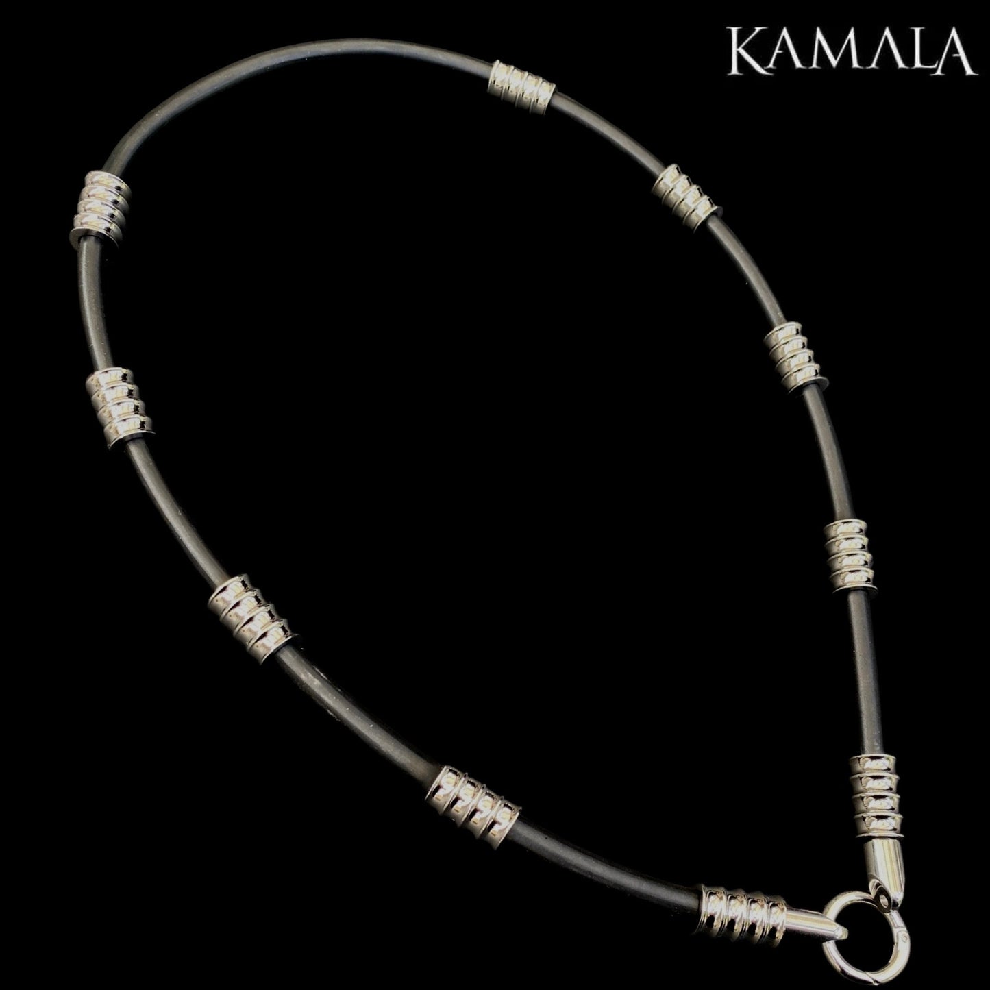 Kautschuk Gummi Halskette mit Silber - Corleone Silber