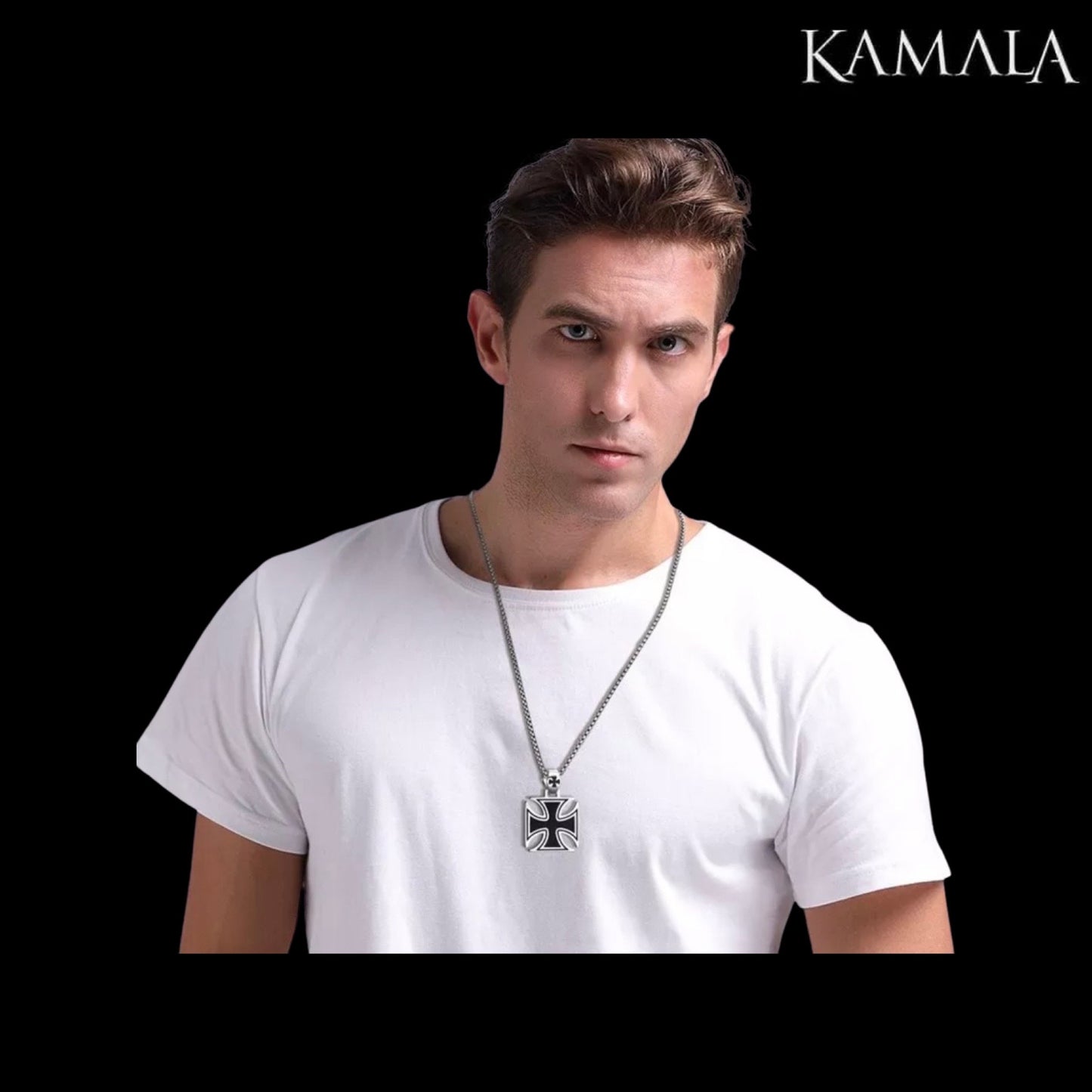 Eisernes Kreuz Halskette - Edelstahl & Schwarz