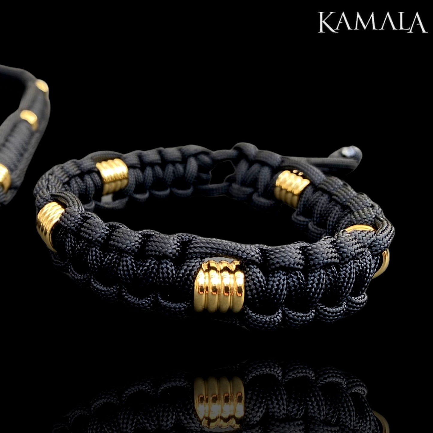 Madmax Paracord Armband - Schwarz mit Gold