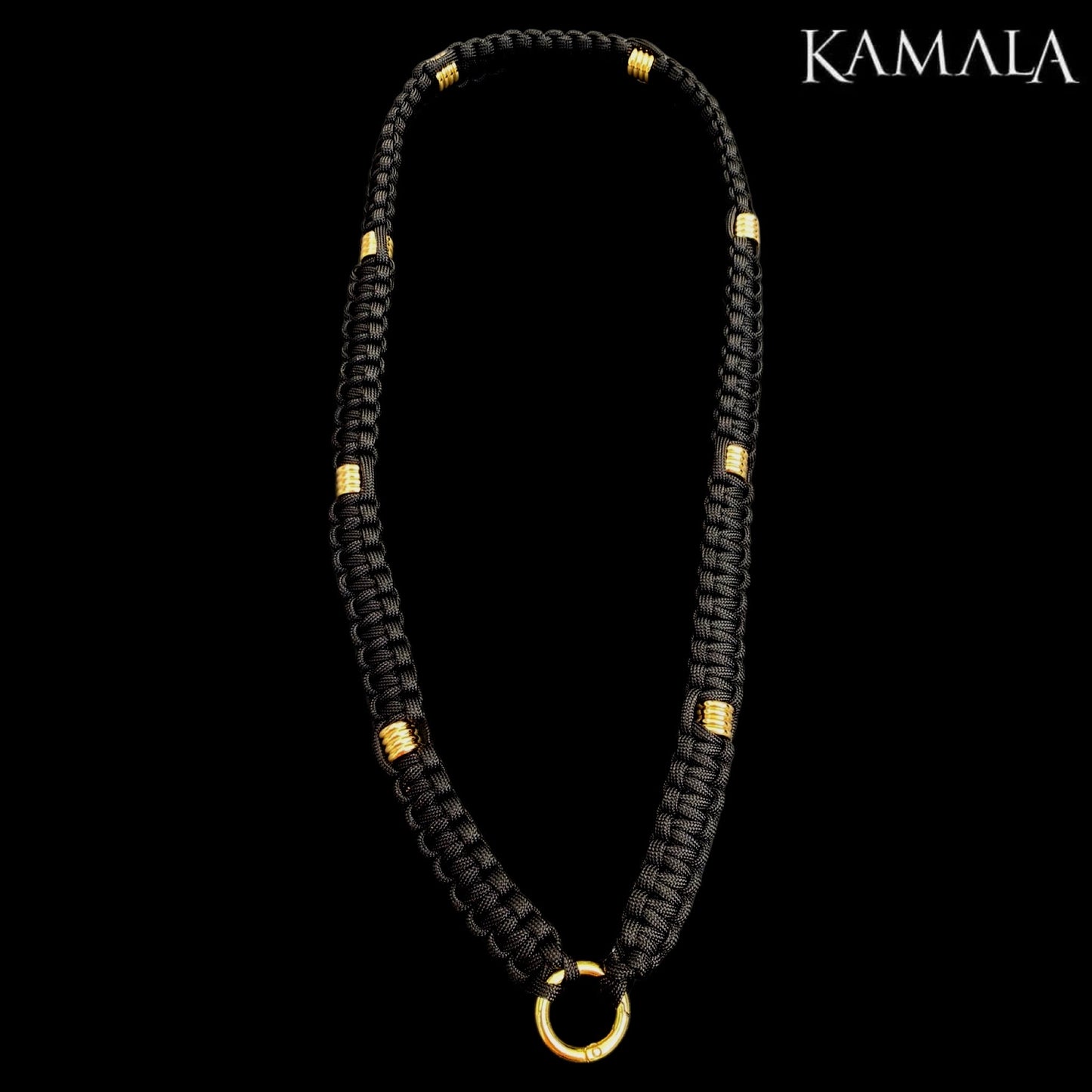Madmax Paracord Halskette - Schwarz mit Gold