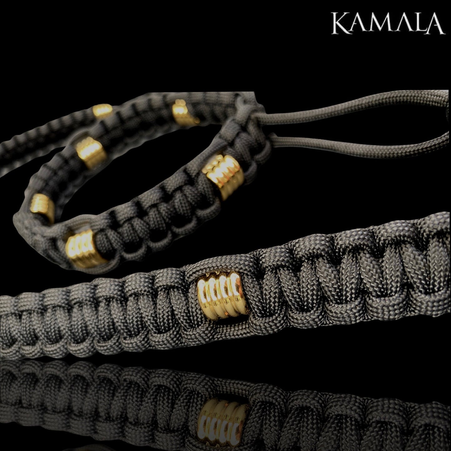Madmax Paracord Halskette - Schwarz mit Gold