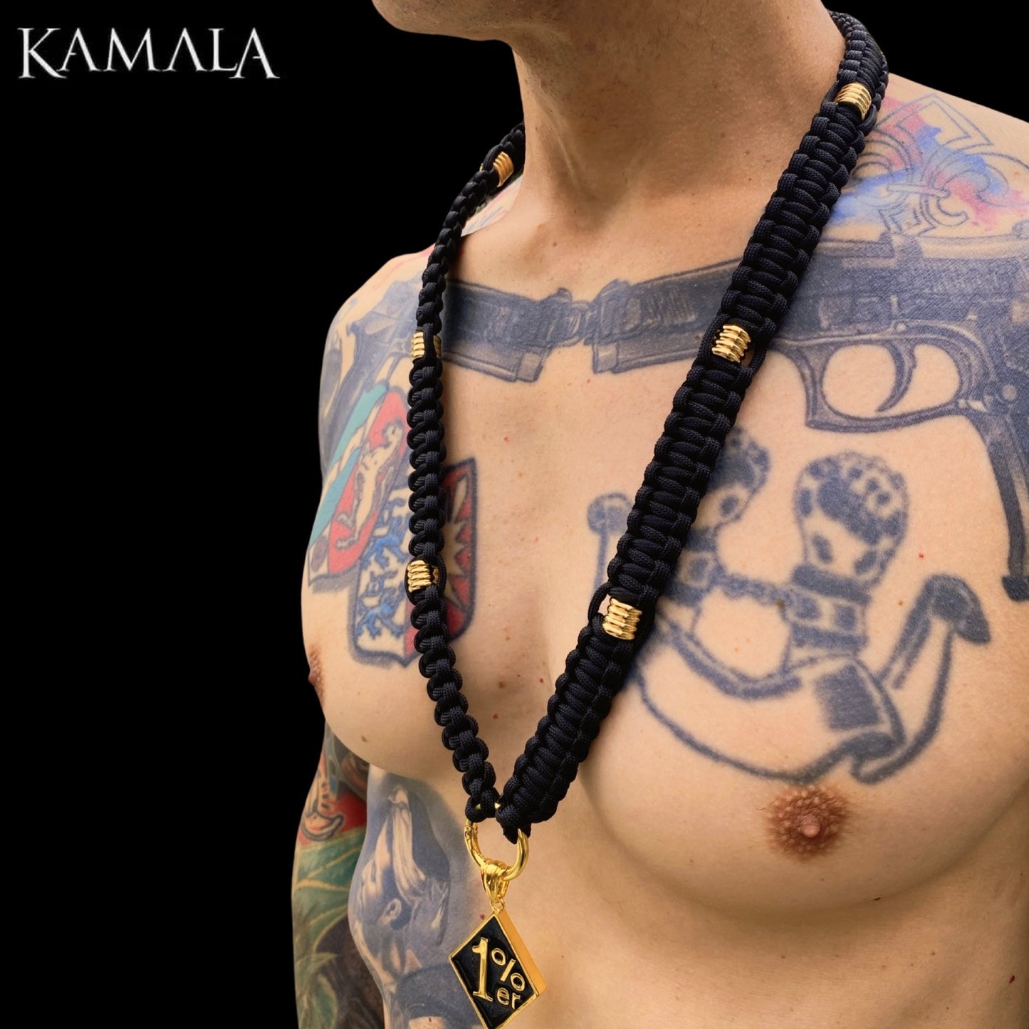 Madmax Paracord Halskette & Armband Set - Schwarz & Gold