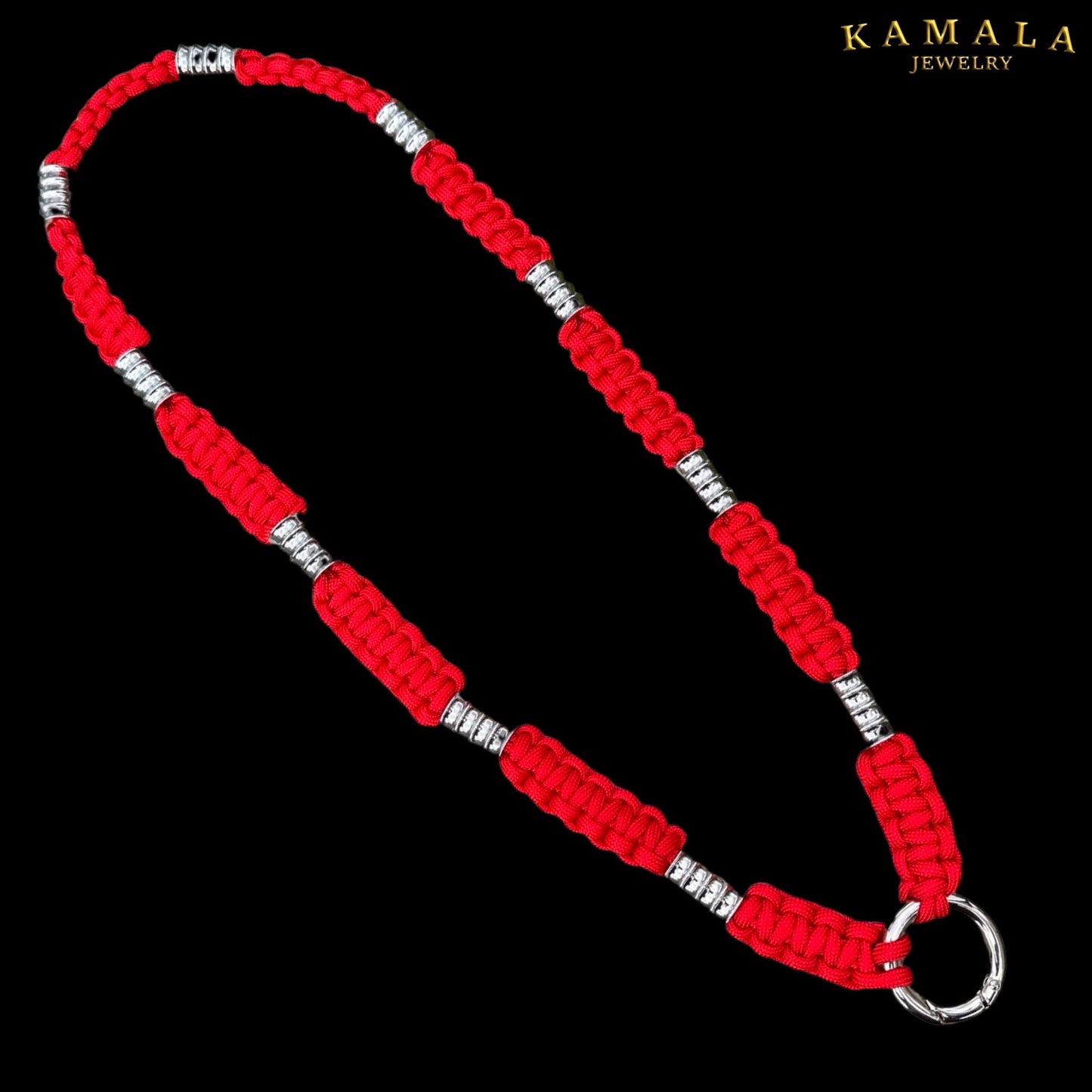 Madmax Halskette - Rot mit Silber
