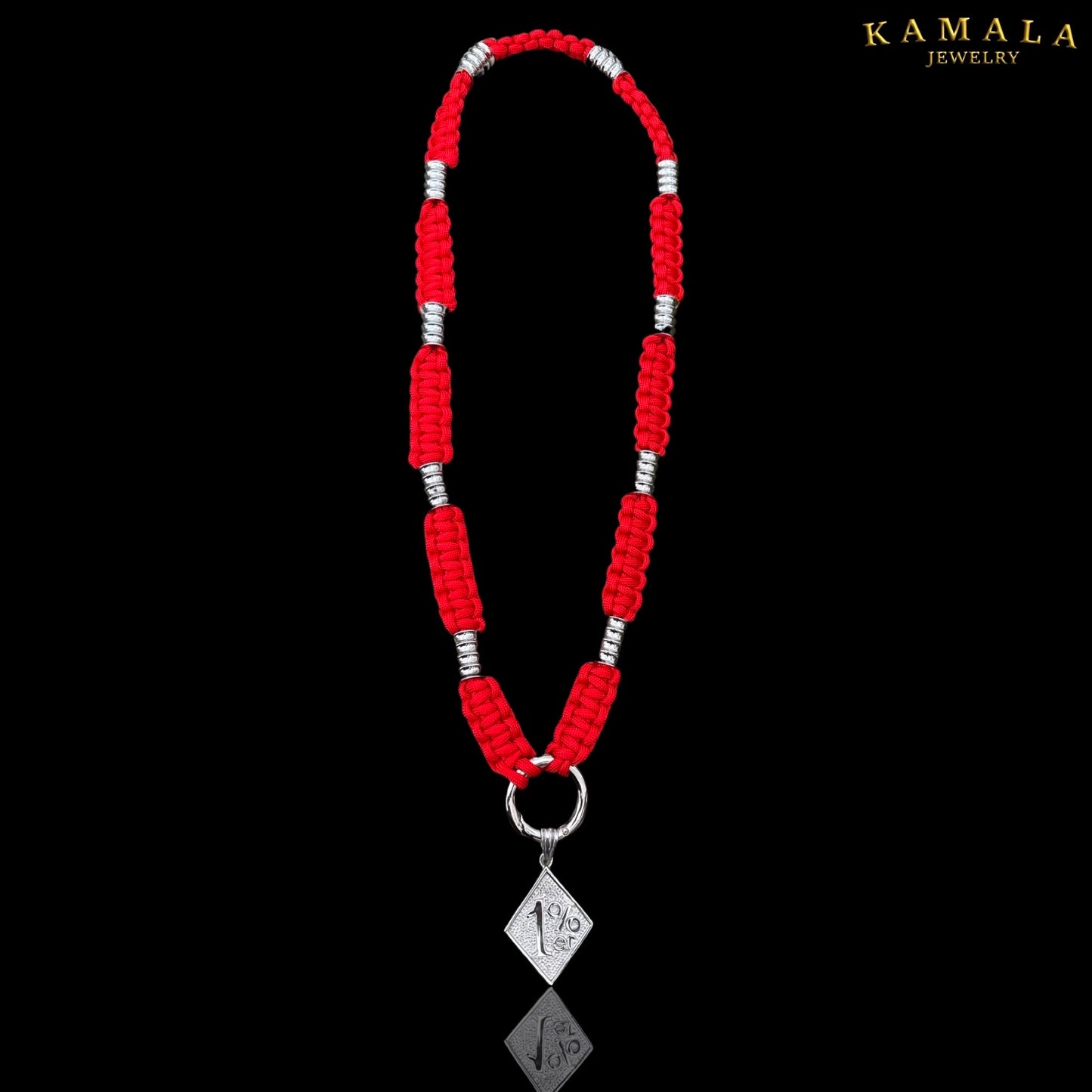 Madmax Halskette - Rot mit Silber