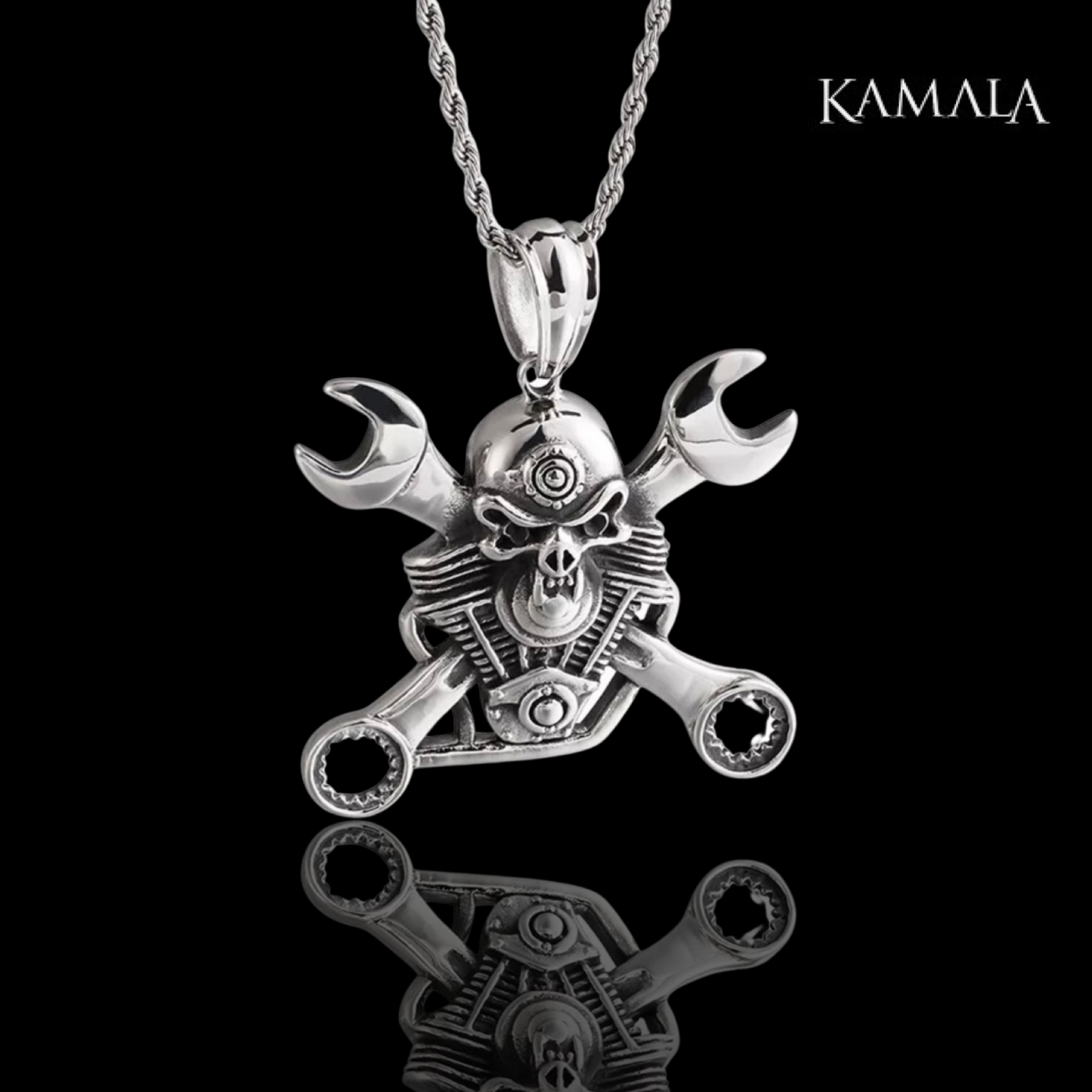 Biker Anhänger - Mechaniker Anhänger Edelstahl