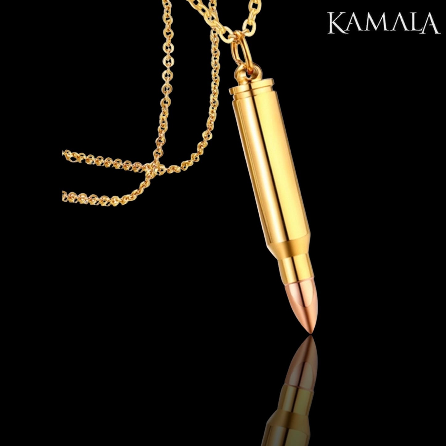 Halskette mit Patrone - Gold