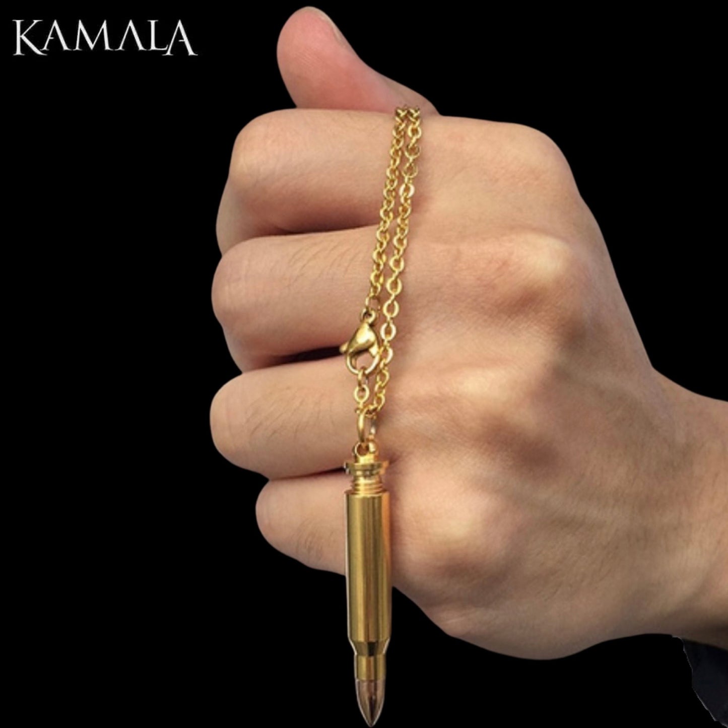 Halskette mit Patrone - Gold