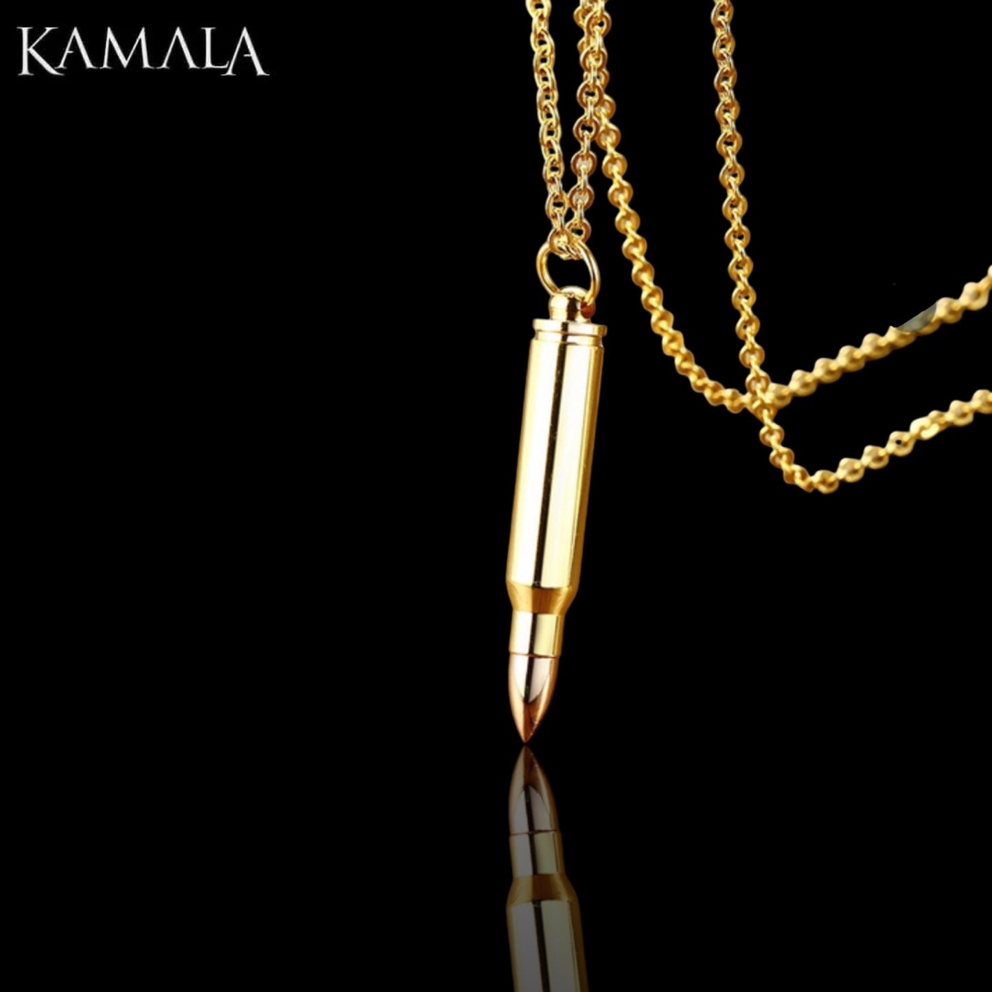 Halskette mit Patrone - Gold