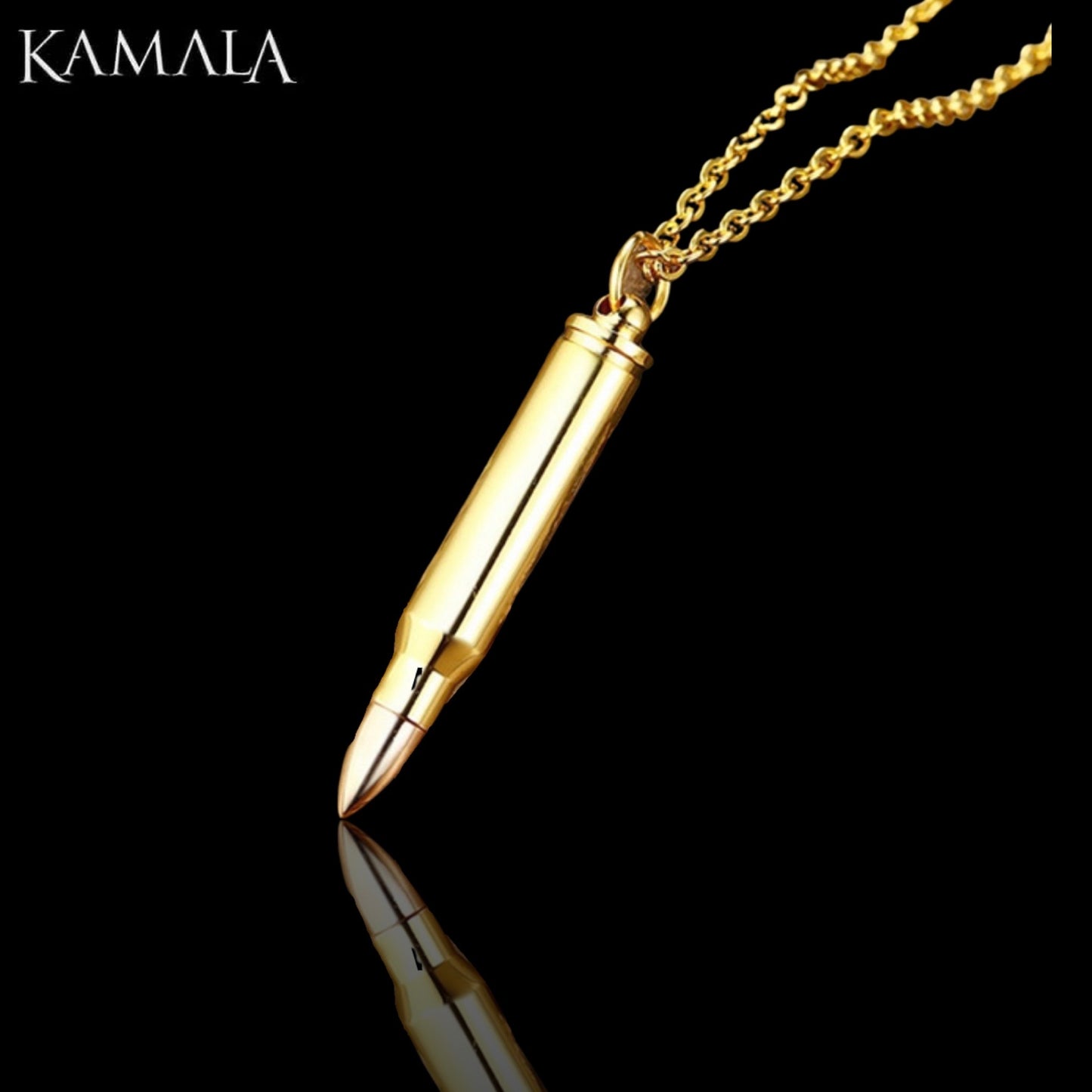 Halskette mit Patrone - Gold