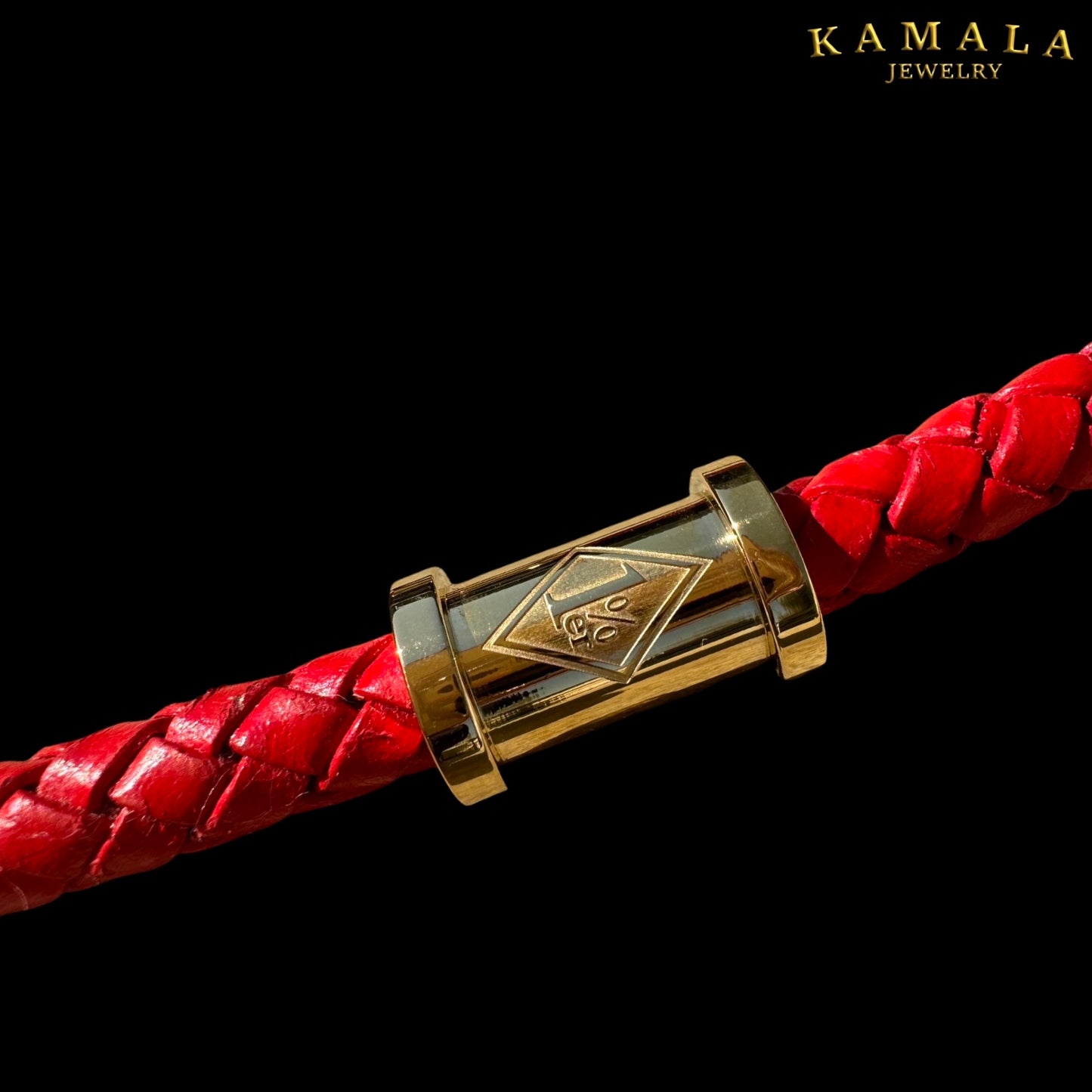 Exklusive 1%er Halskette - Rotes Leder mit Gold