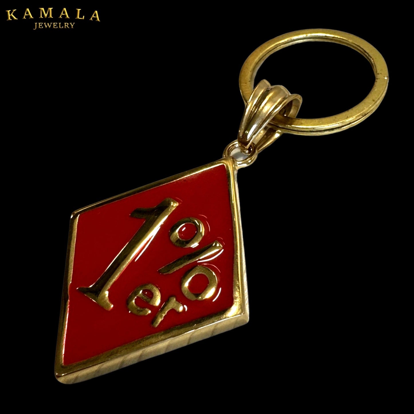 1%er Schlüsselanhänger - Rot & Gold