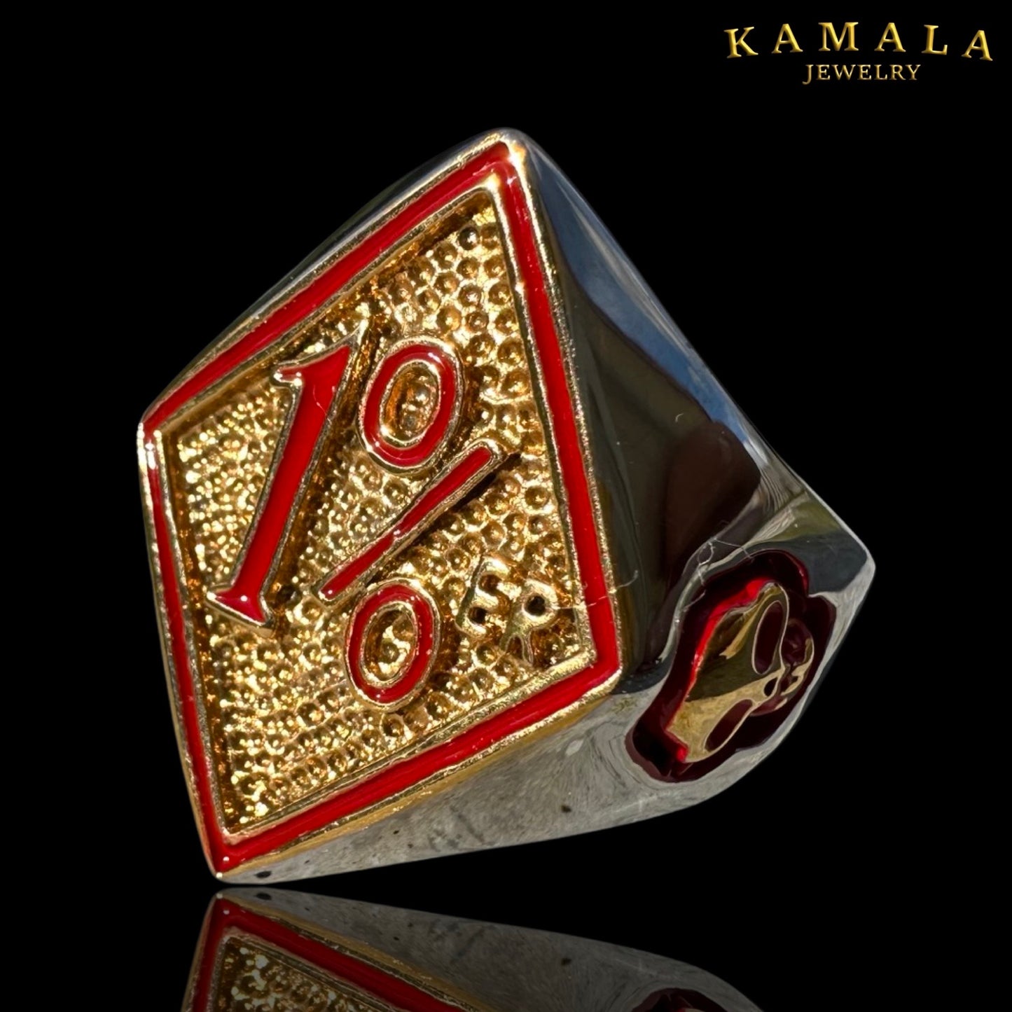 1%er Fingerring - Rot & Gold