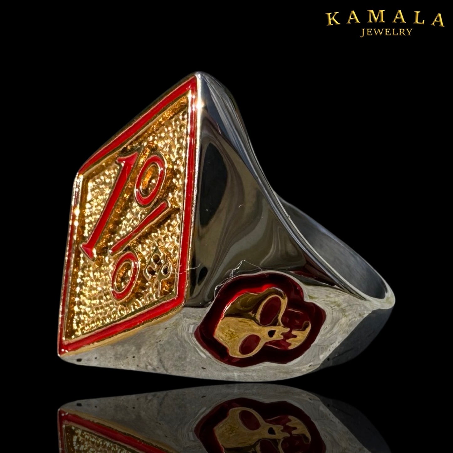1%er Fingerring - Rot & Gold