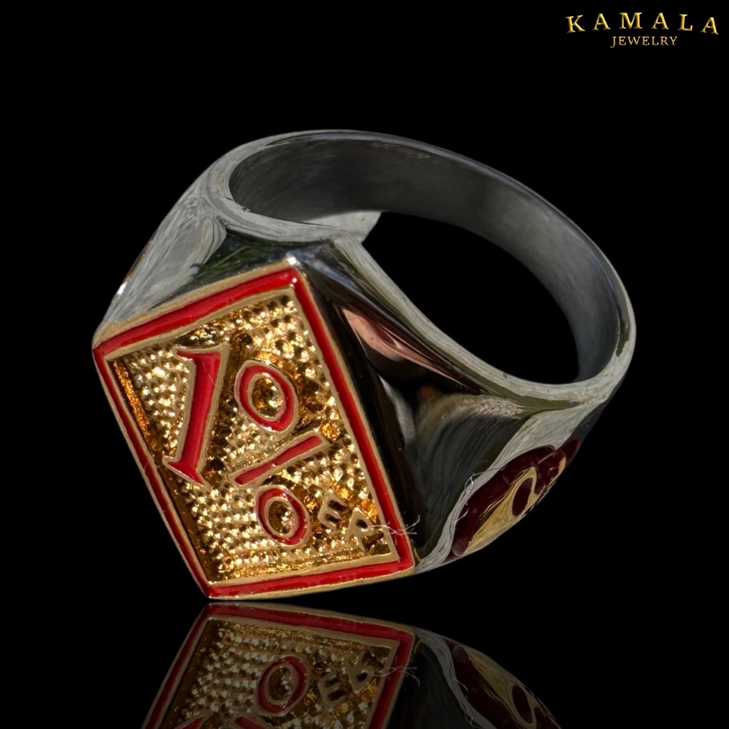 1%er Fingerring - Rot & Gold