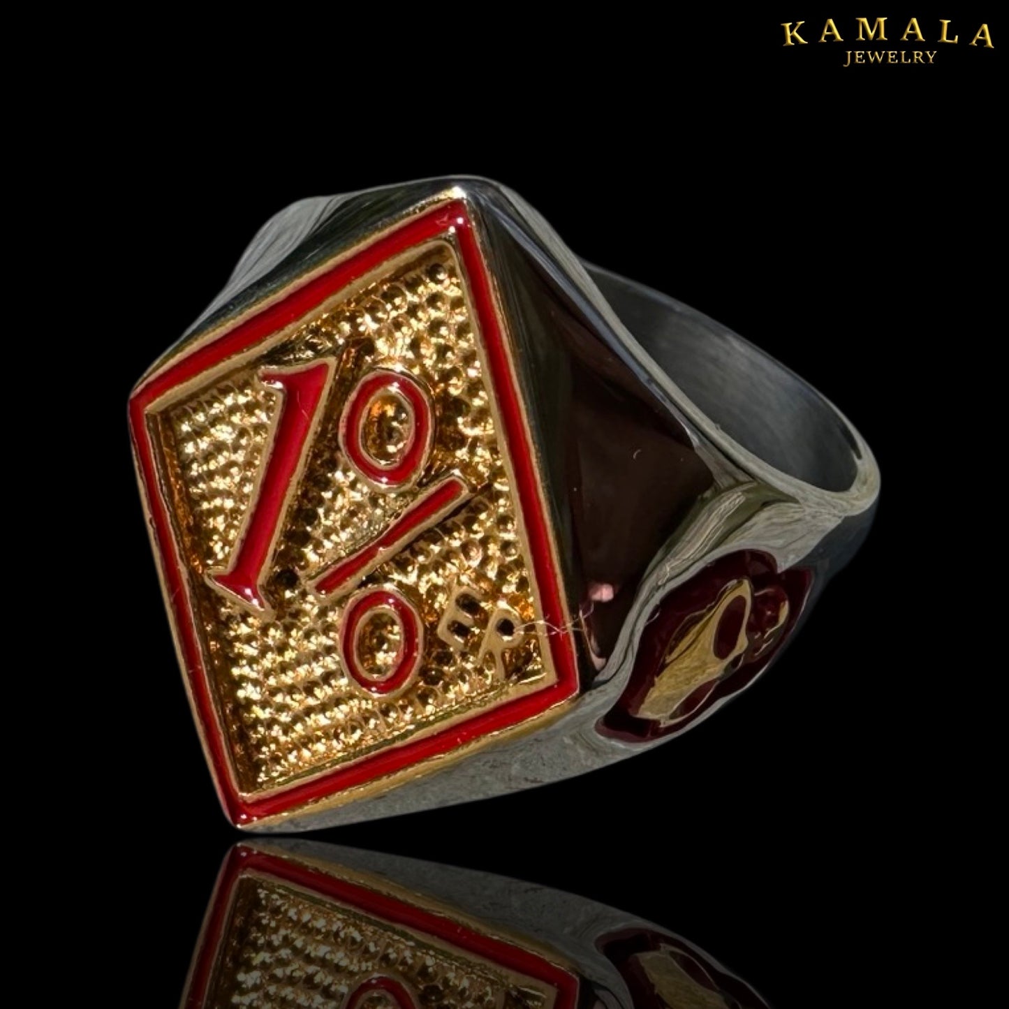 1%er Fingerring - Rot & Gold