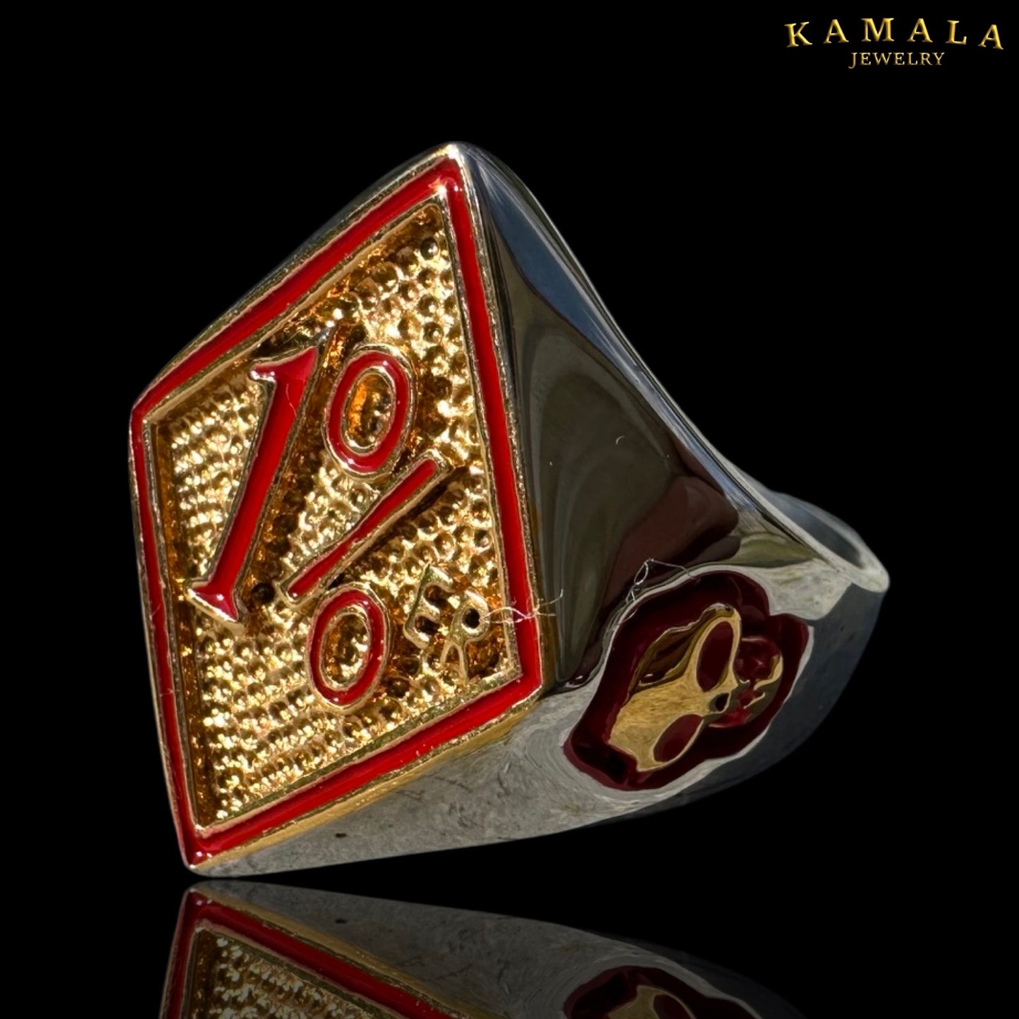 1%er Fingerring - Rot & Gold