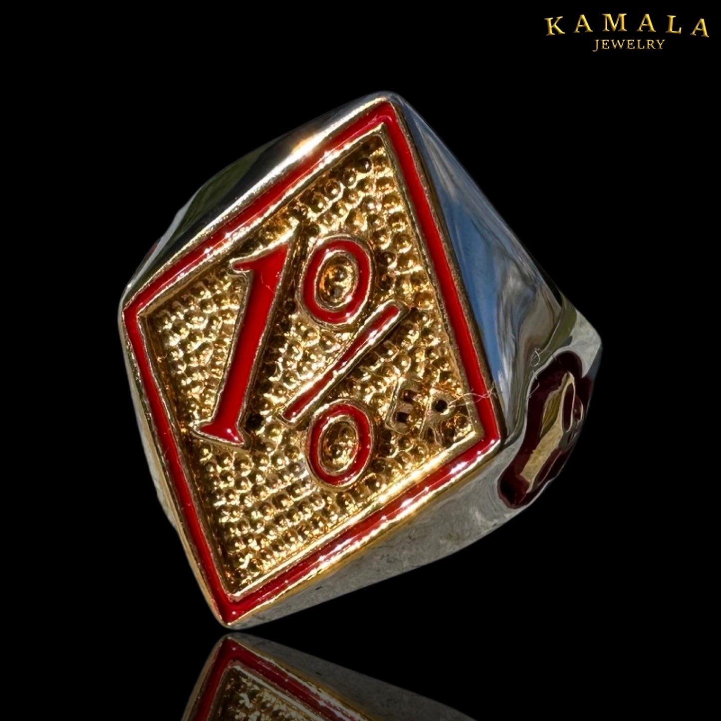 1%er Fingerring - Rot & Gold
