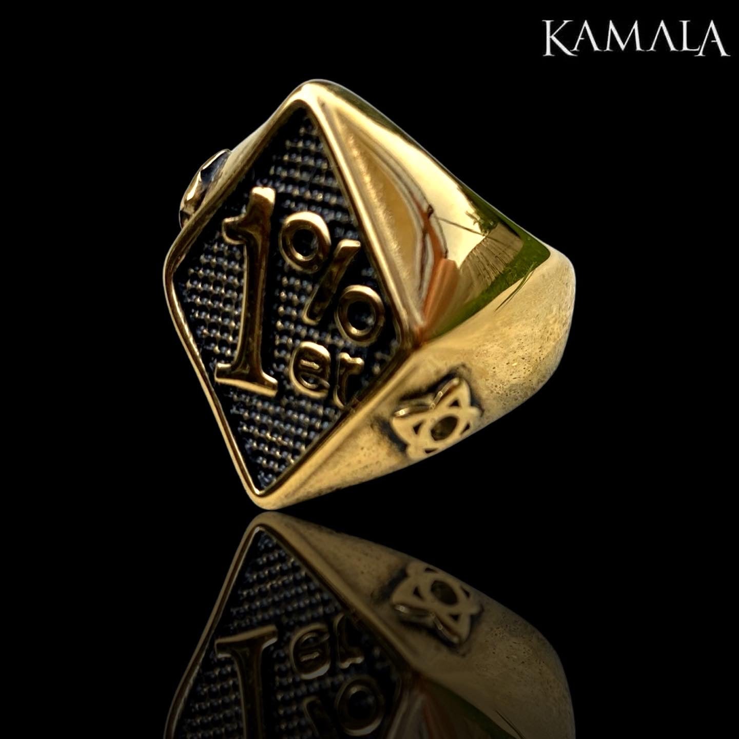 1%er Fingerring - Schwarz & Gold - Ring