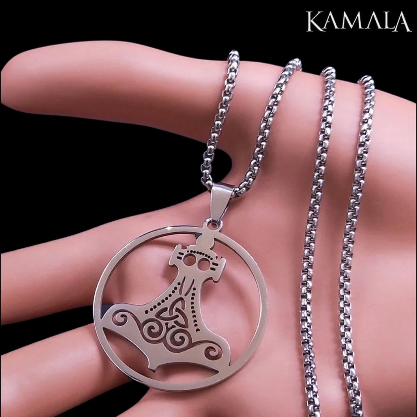 Halskette mit Thors Hammer - Silber