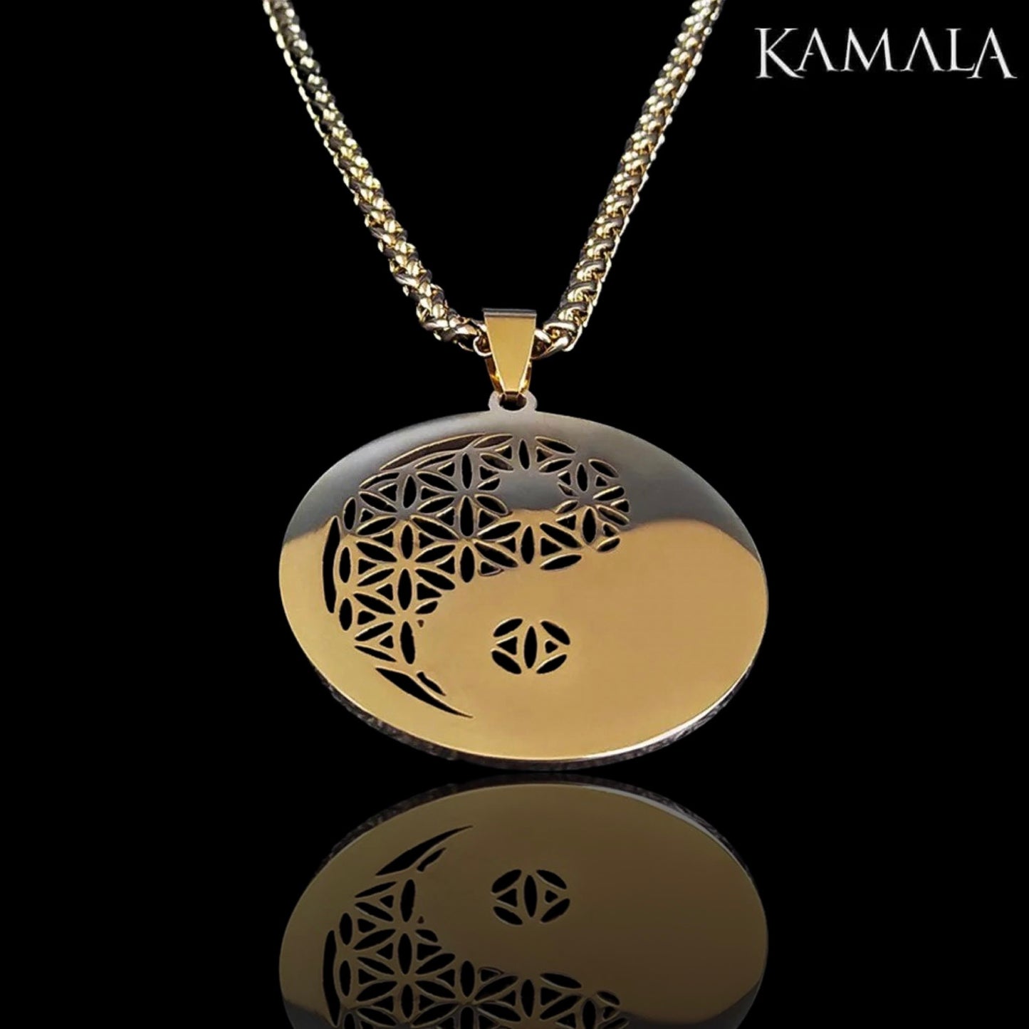 Halskette mit Yin & Yang - Gold