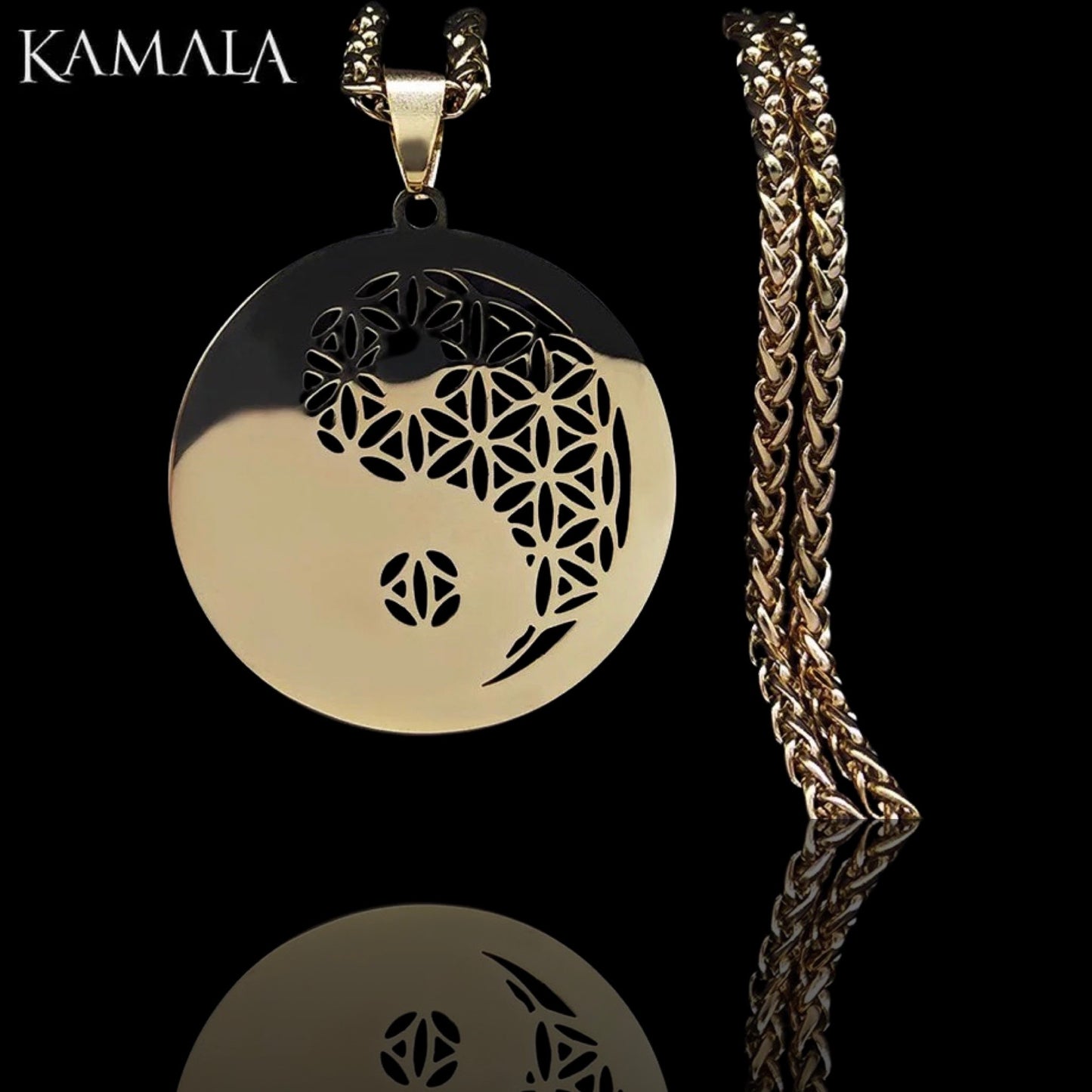 Halskette mit Yin & Yang - Gold