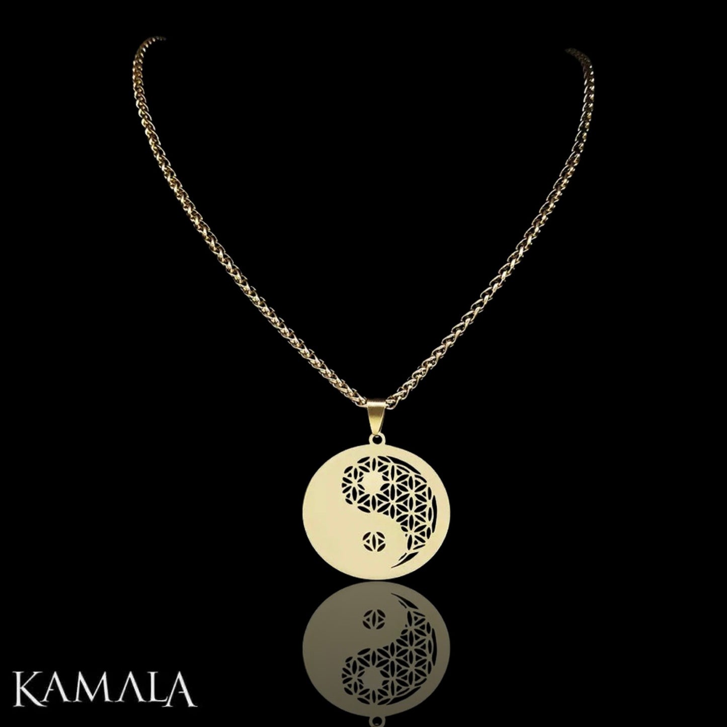 Halskette mit Yin & Yang - Gold