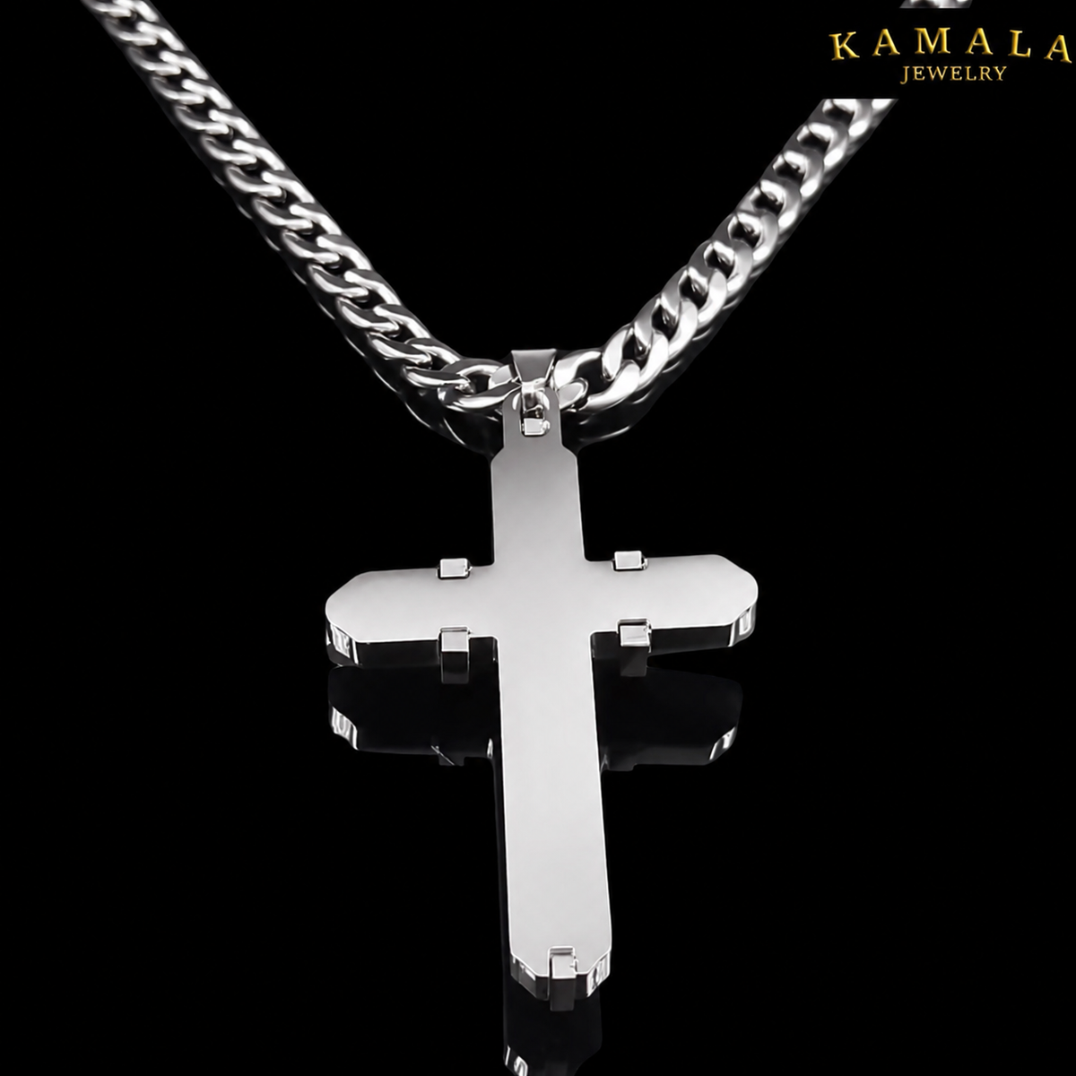 Premium Cross – Kreuz Halskette Silber | Edelstahl