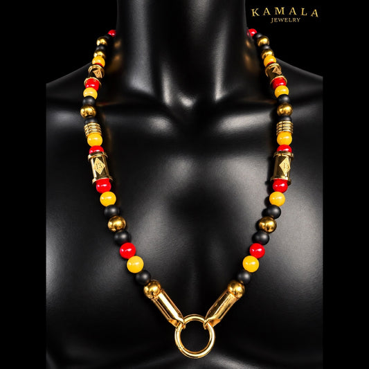 13 Luxury Halskette – Black, Red & Gold