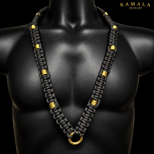 Madmax Paracord Halskette – Schwarz & Gold | Handmade