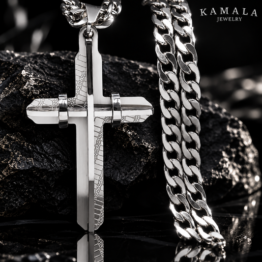 Premium Cross – Kreuz Halskette Silber | Edelstahl