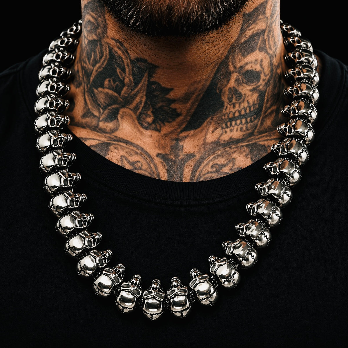 Heavy Skull Chain – Massive Totenkopf Halskette aus 316L Edelstahl