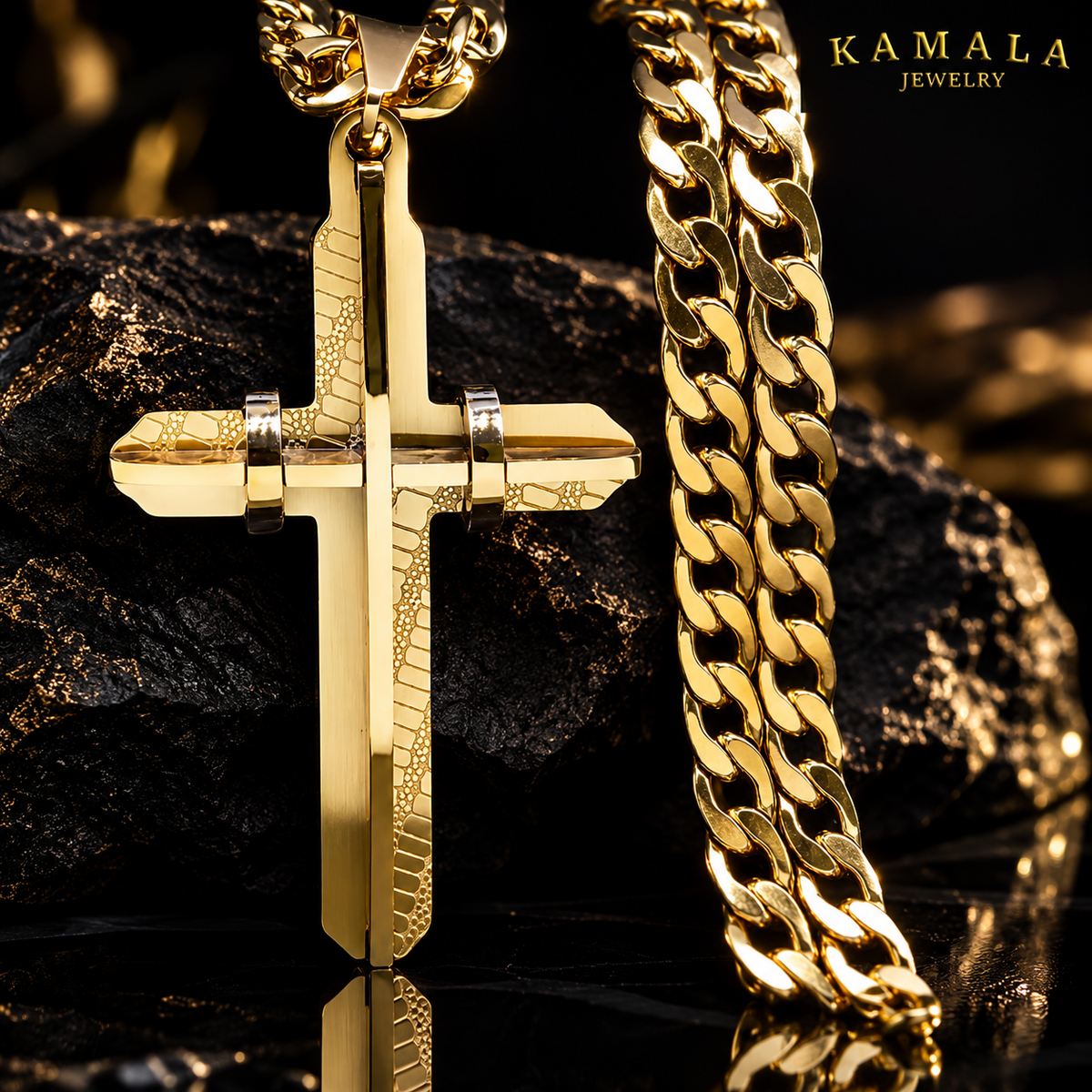 Premium Kreuz Halskette Gold | 18K Vergoldet