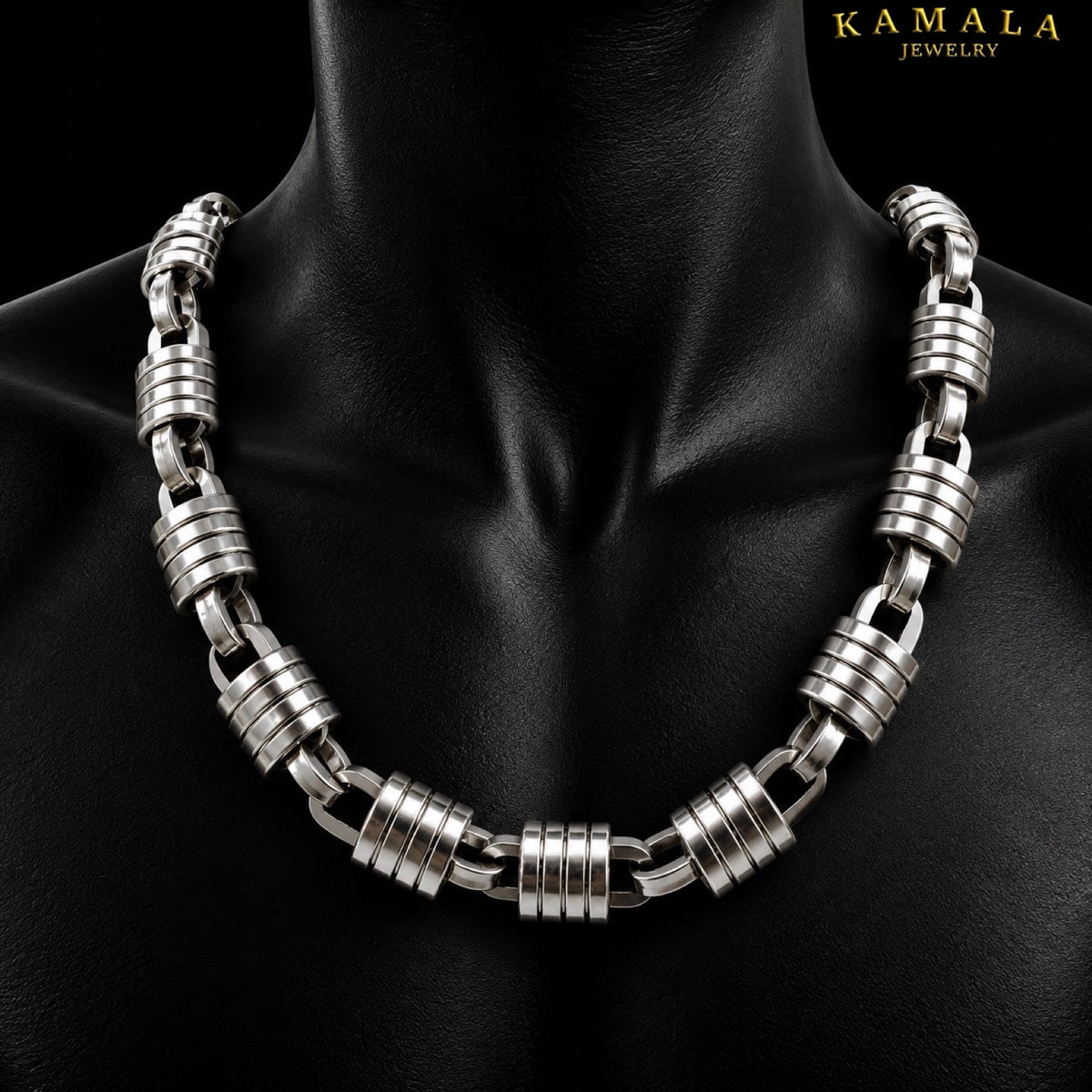 Premium Barrel Chain Silber – Massive Edelstahl-Halskette