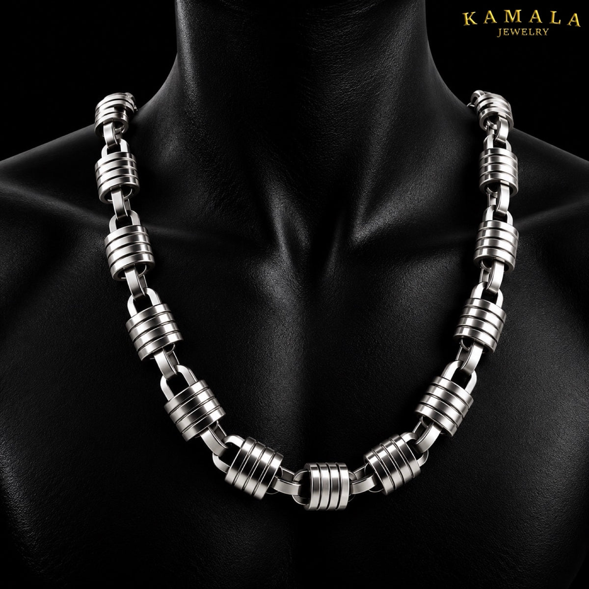 Premium Barrel Chain Silber – Massive Edelstahl-Halskette