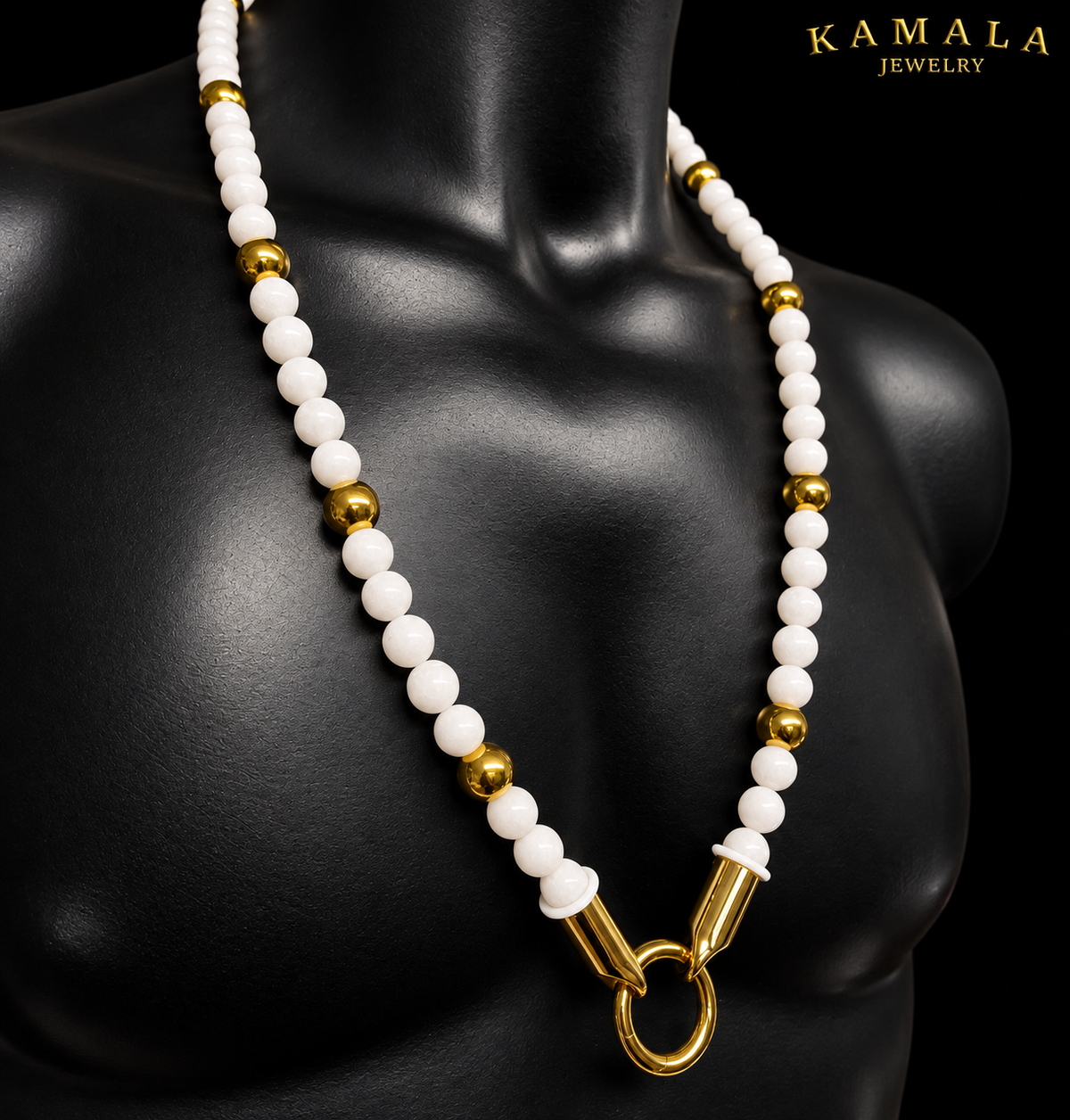 WHITE GOLD STONES EDITION – Perlenhalskette