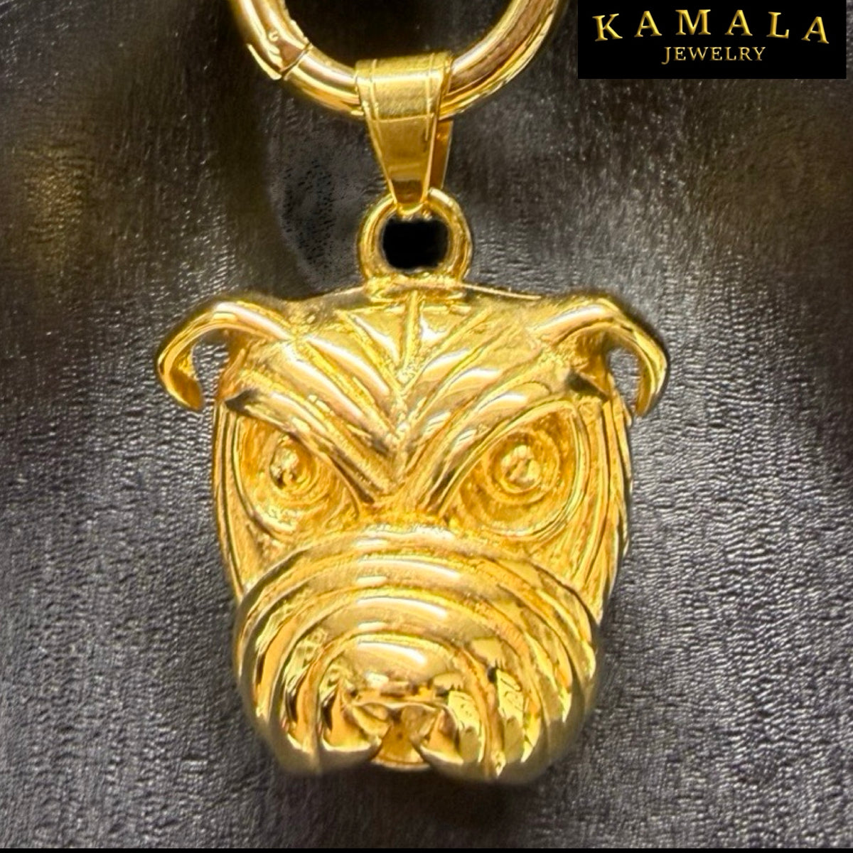 Bulldogge Anhänger – Gold | ca. 4 cm
