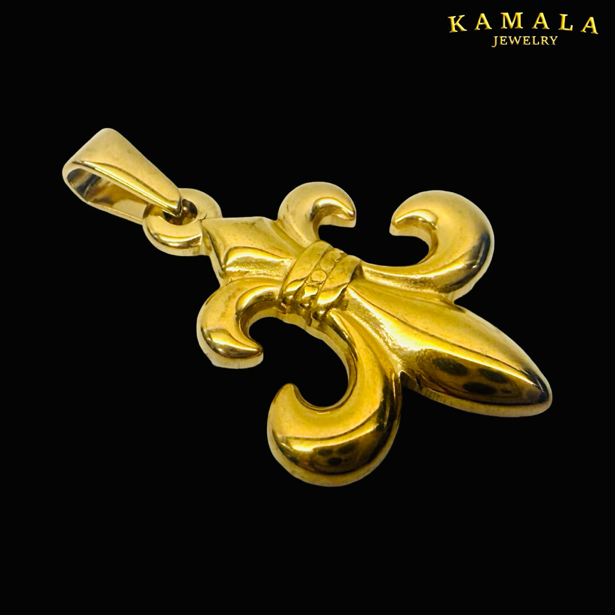 Fleur de Lis Anhänger Gold – Vergoldeter Edelstahl | 3,5 cm