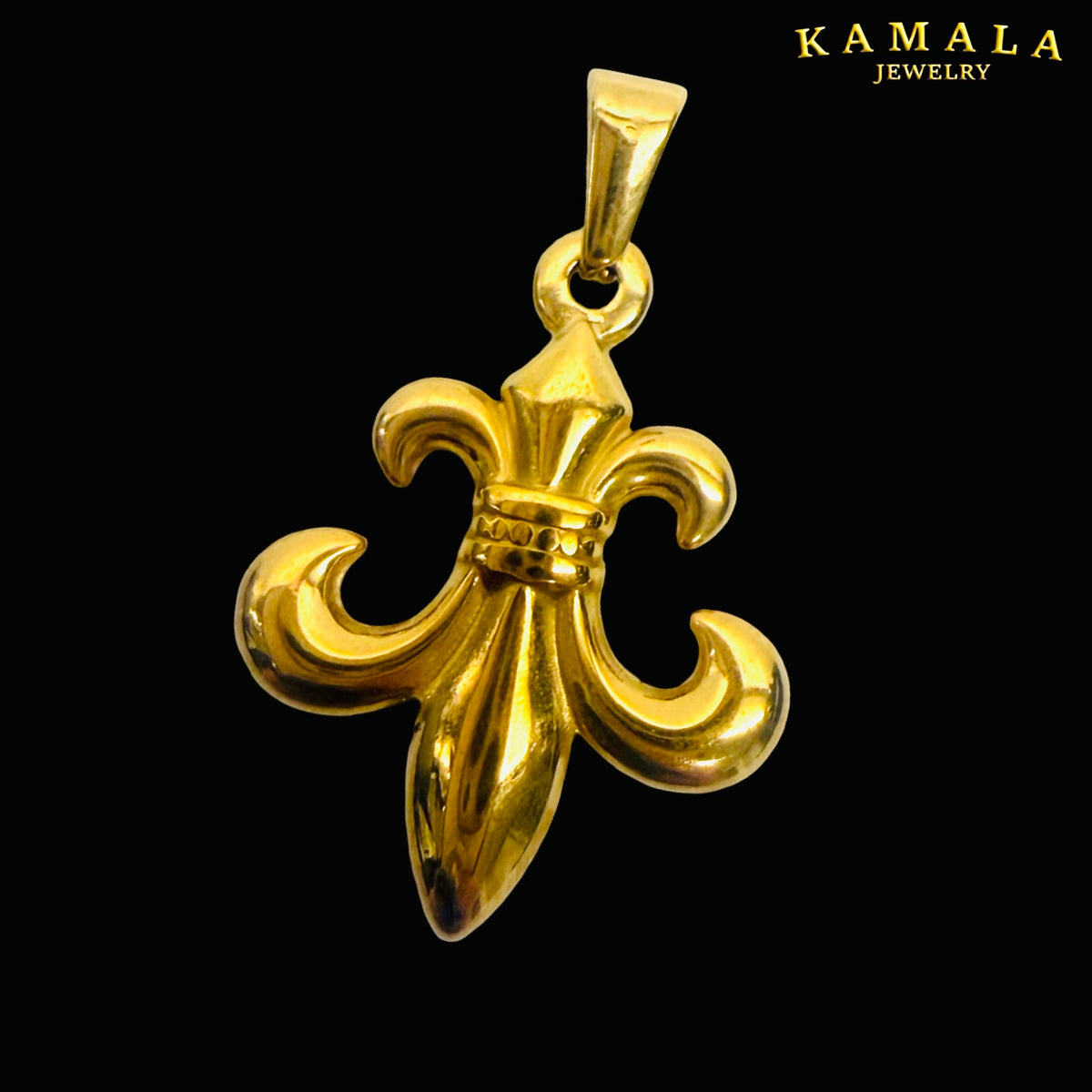 Fleur de Lis Anhänger Gold – Vergoldeter Edelstahl | 3,5 cm