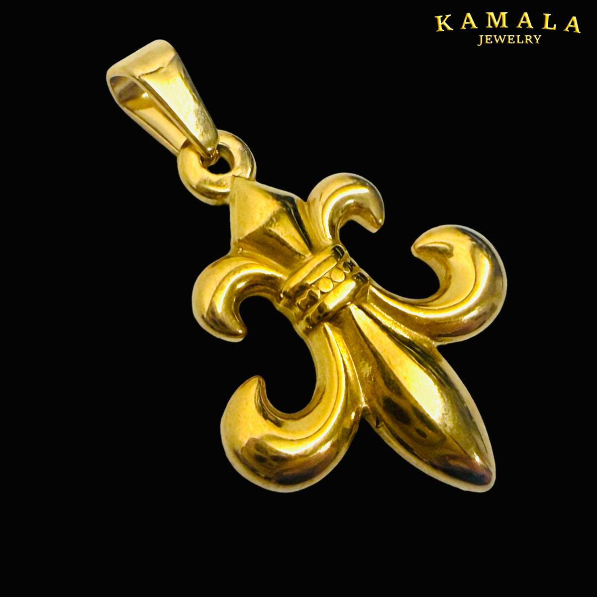 Fleur de Lis Anhänger Gold – Vergoldeter Edelstahl | 3,5 cm