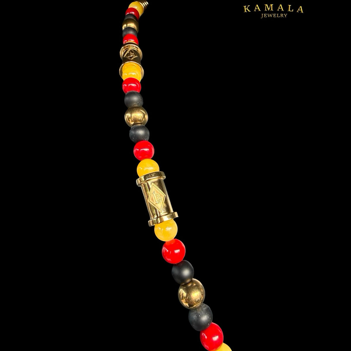 1%er Luxury Halskette – Black, Red & Gold