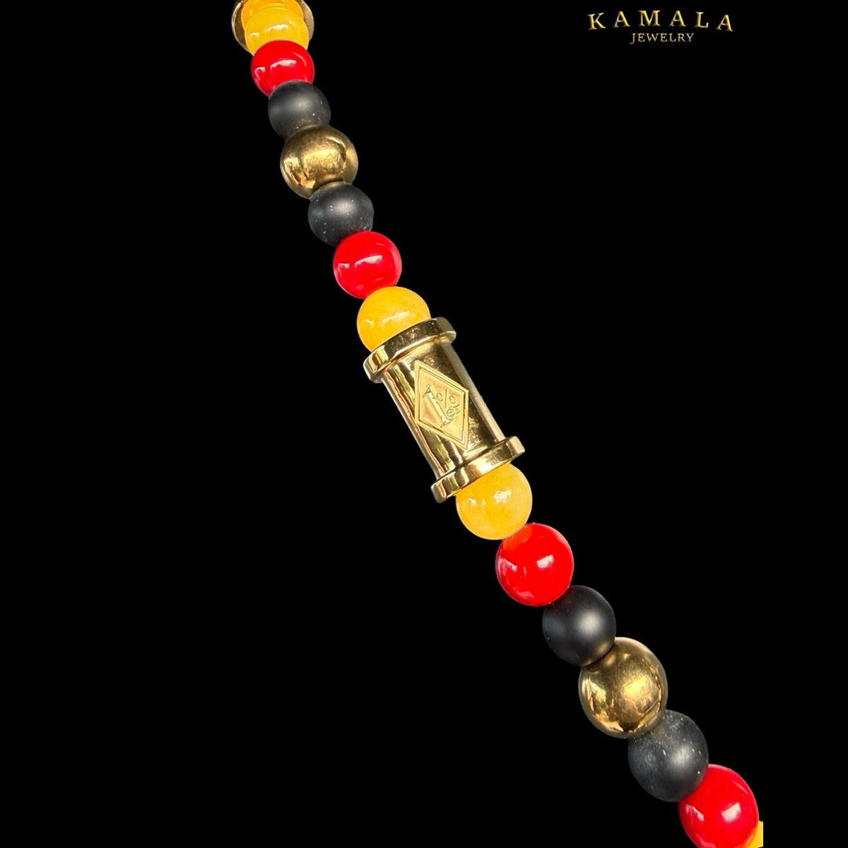 1%er Luxury Halskette – Black, Red & Gold