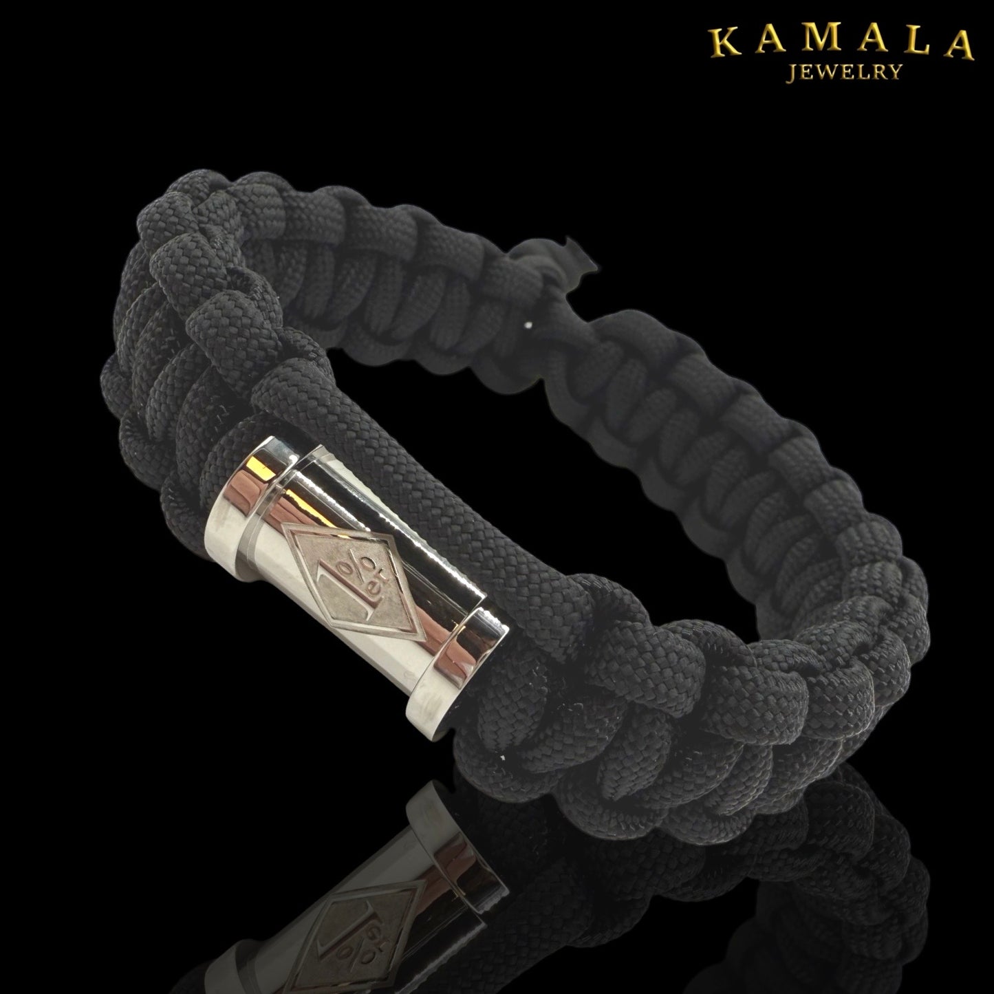 1%er Madmax Armband -Schwarz mit Silber