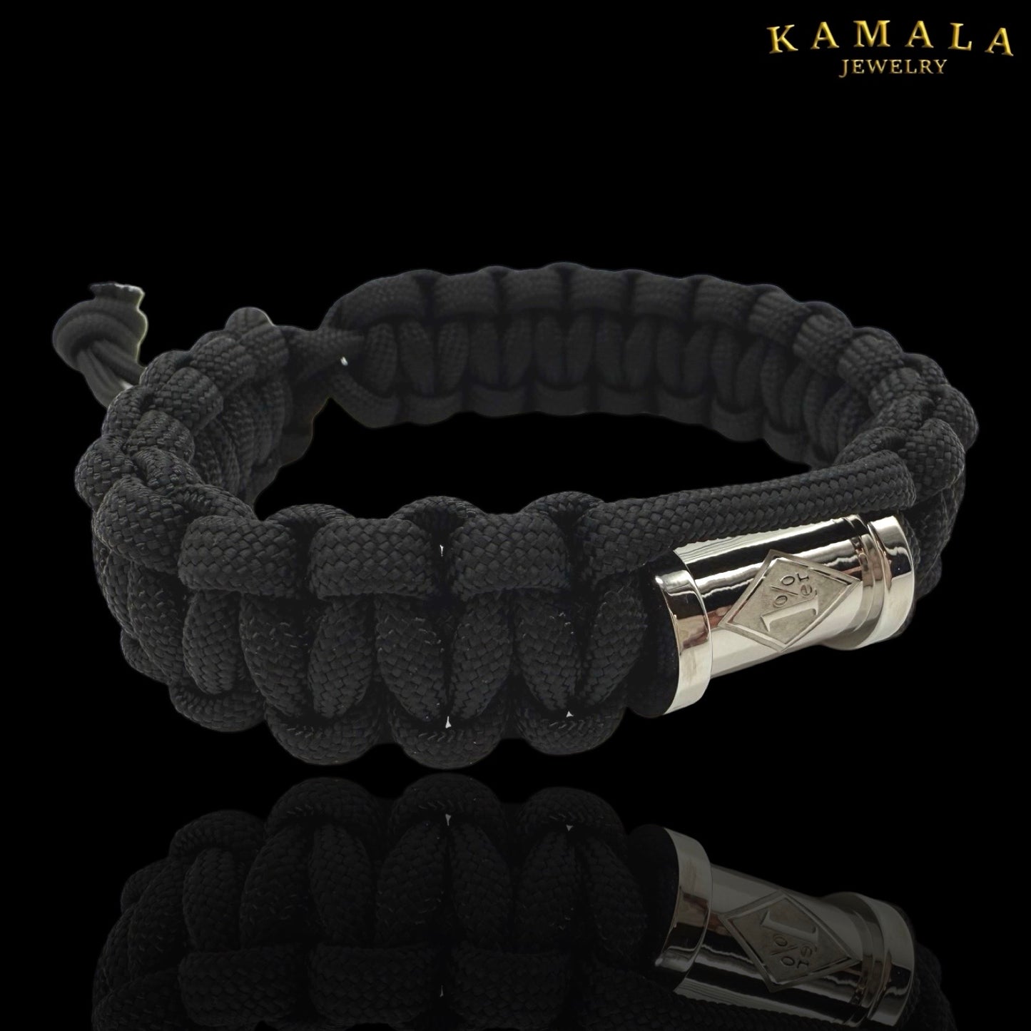 1%er Madmax Armband -Schwarz mit Silber