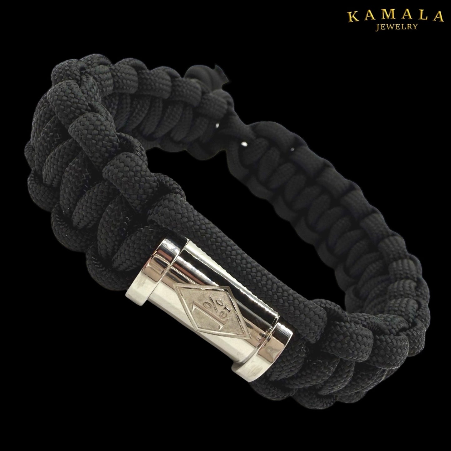 1%er Madmax Armband -Schwarz mit Silber