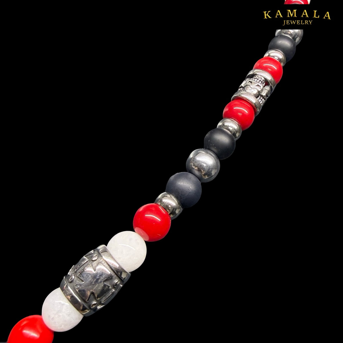 Biker Luxury Halskette – Red, White & Black
