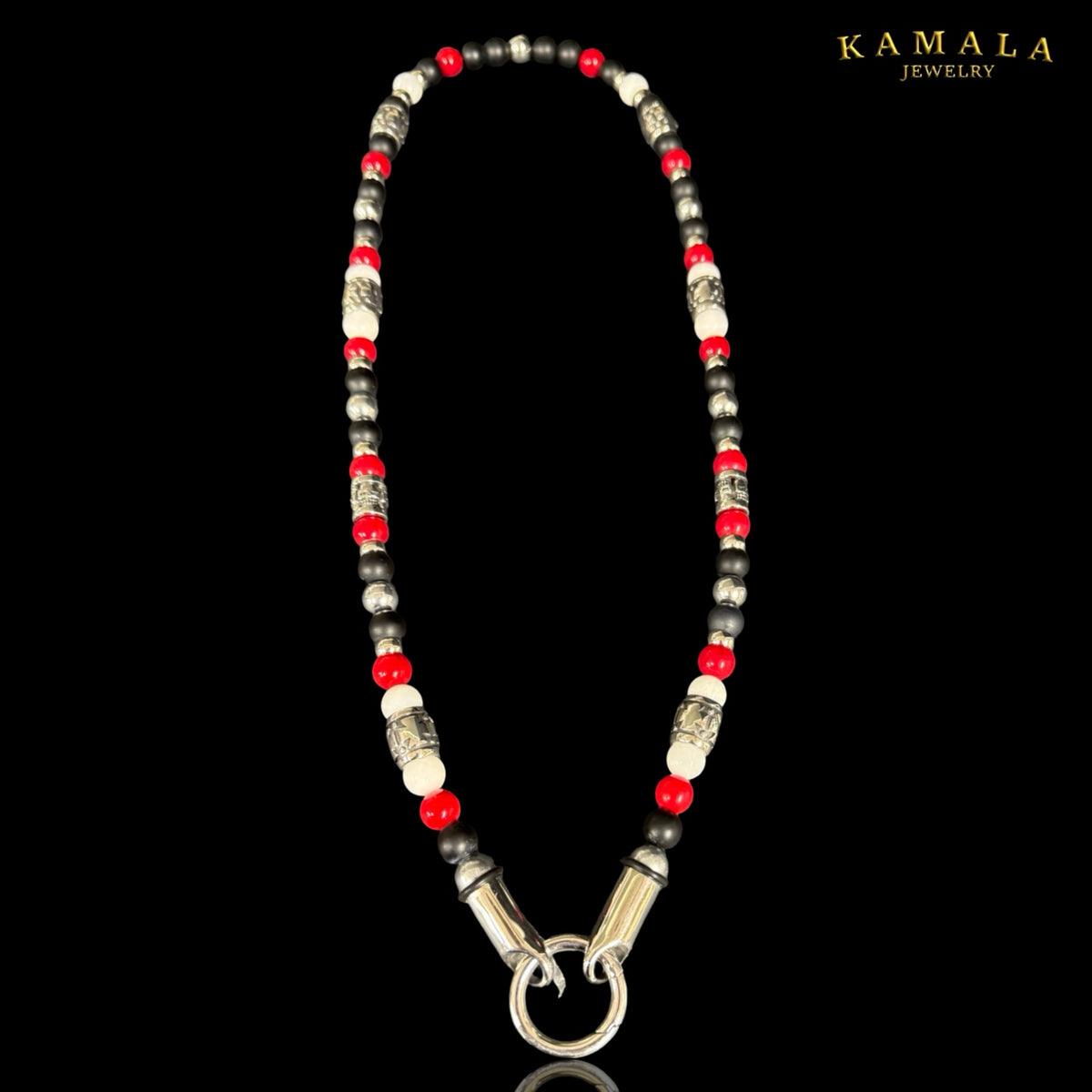 Biker Luxury Halskette – Red, White & Black