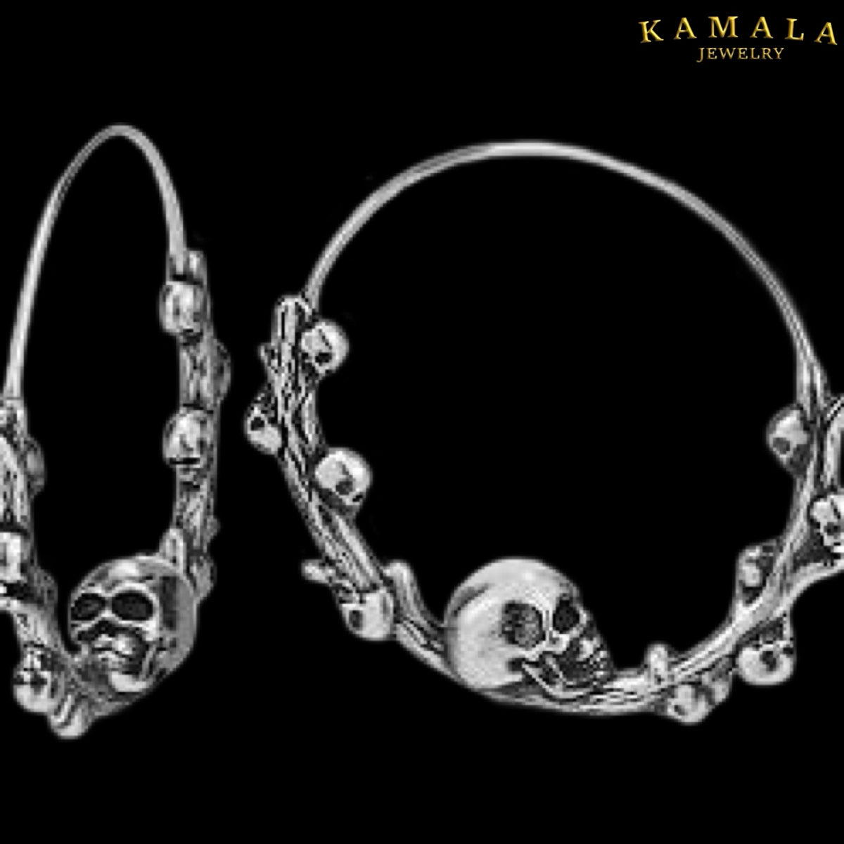 Skull Branch Creolen - Edelstahl Silber