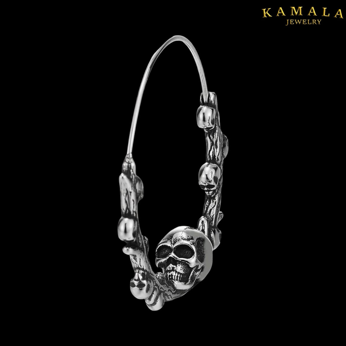 Skull Branch Creolen - Edelstahl Silber